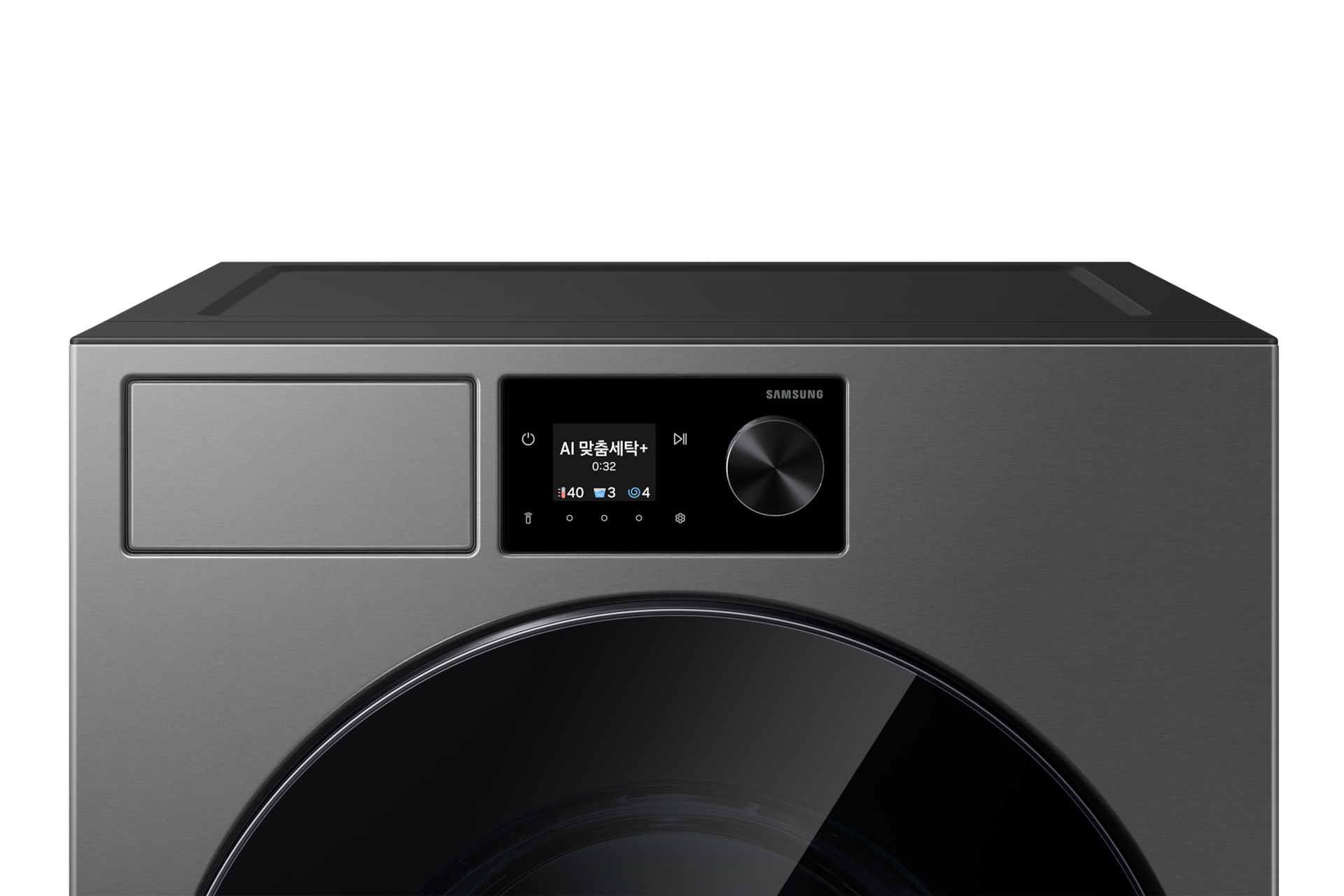 Bespoke AI 세탁기 21kg (71.1mm LCD) 다크스틸 상단확대