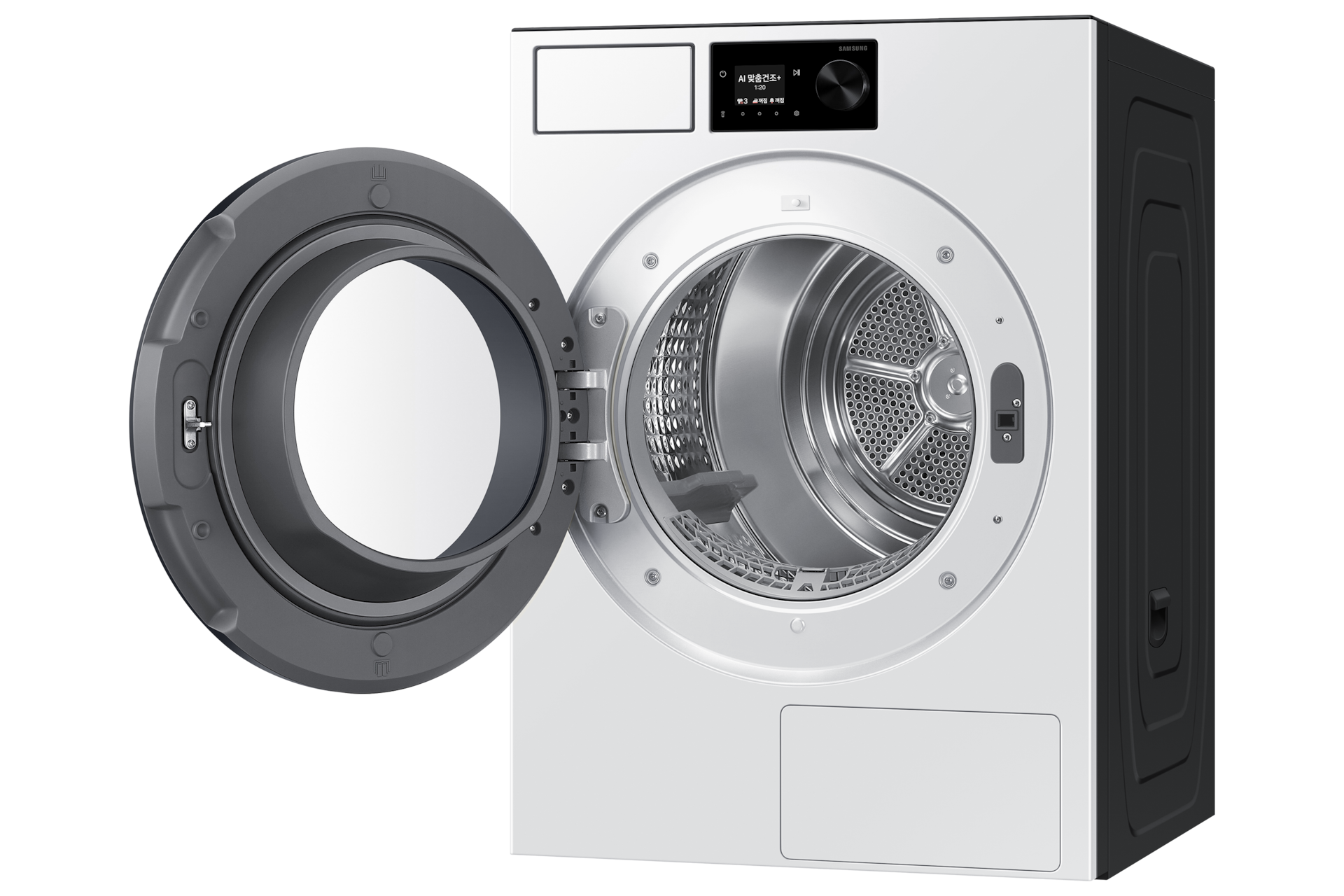 Bespoke AI 건조기 18kg (71.1mm LCD) 화이트 우측 도어열림