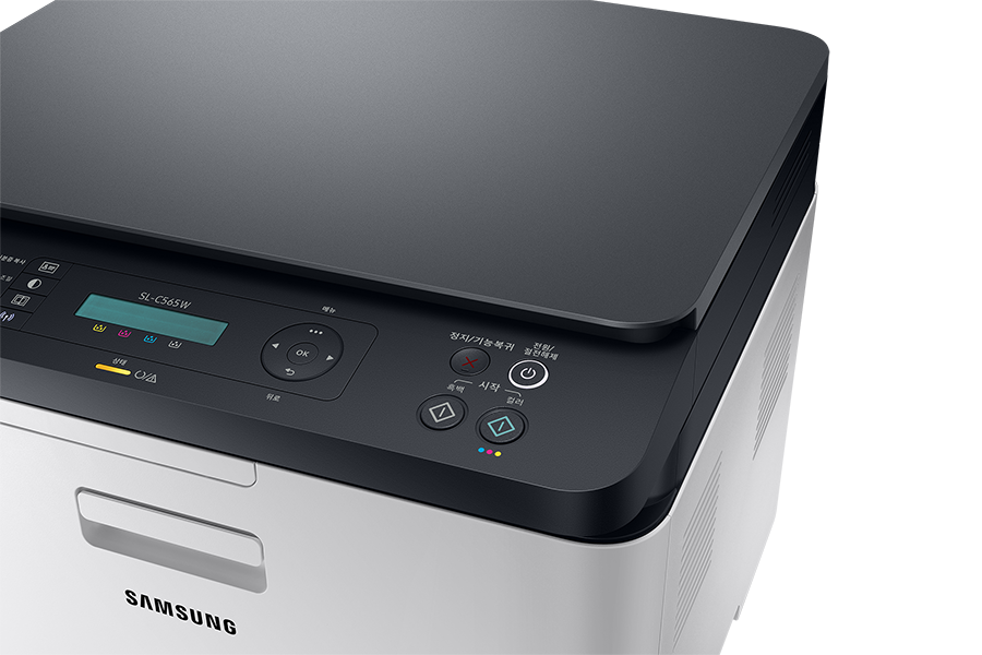 컬러 레이저복합기18/4 ppm 화이트 제품 조작부 확대 이미지