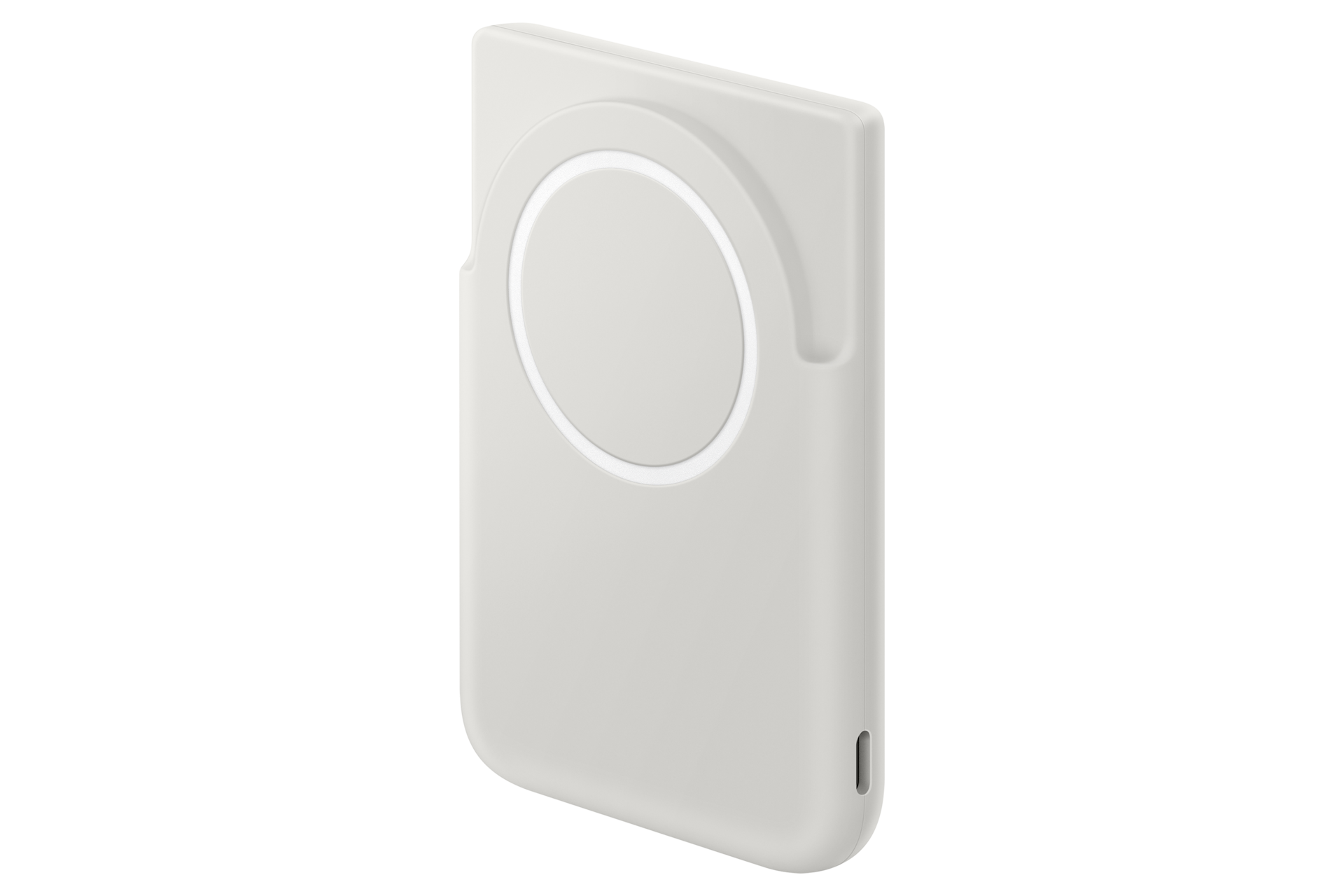 마그넷 무선 충전 배터리팩 (그레이) 좌측으로 45도 돌아간 이미지