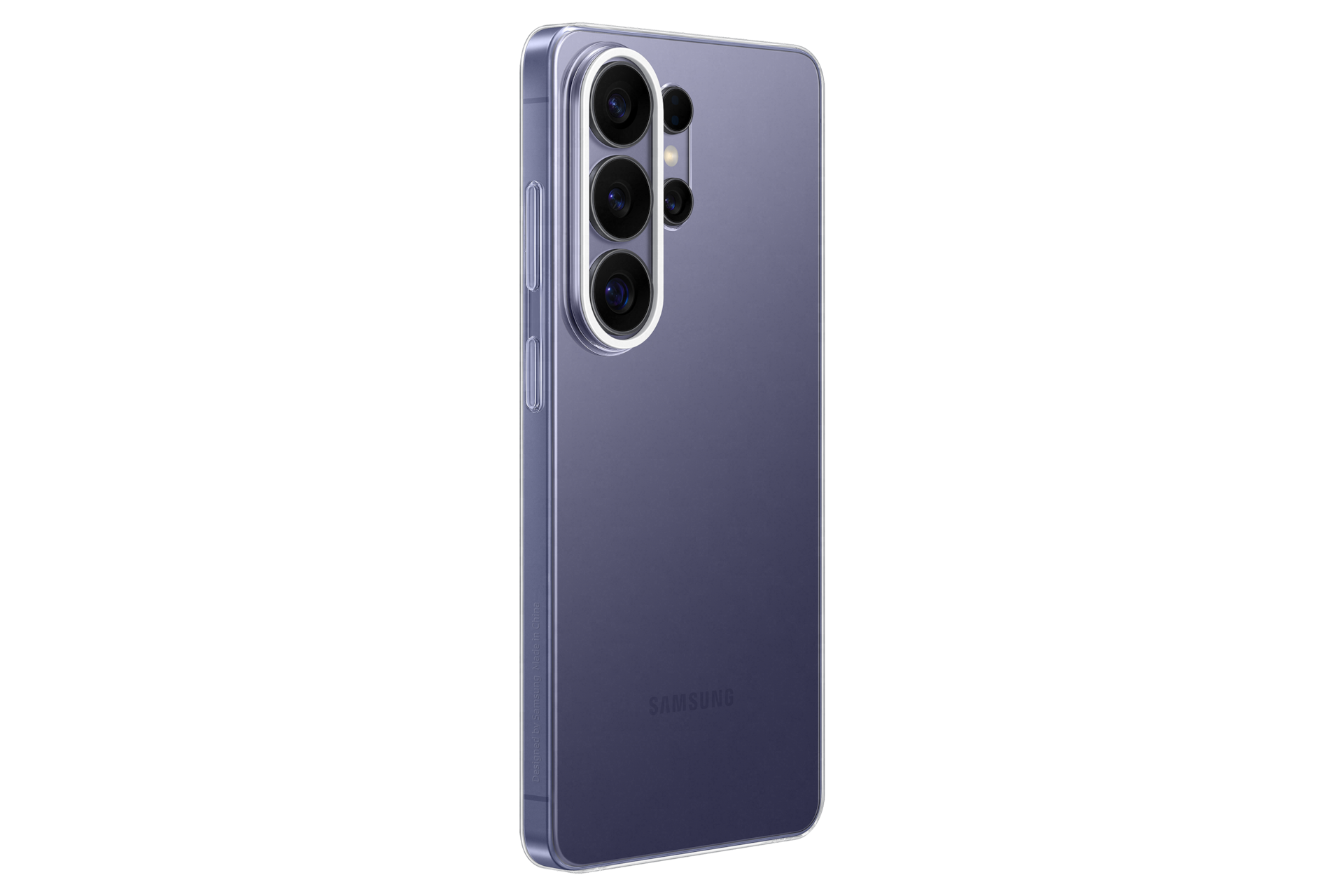 갤럭시 S26 울트라 클리어 케이스 (투명) 기기가 장착된 우측으로 45도 돌아간 후면 이미지