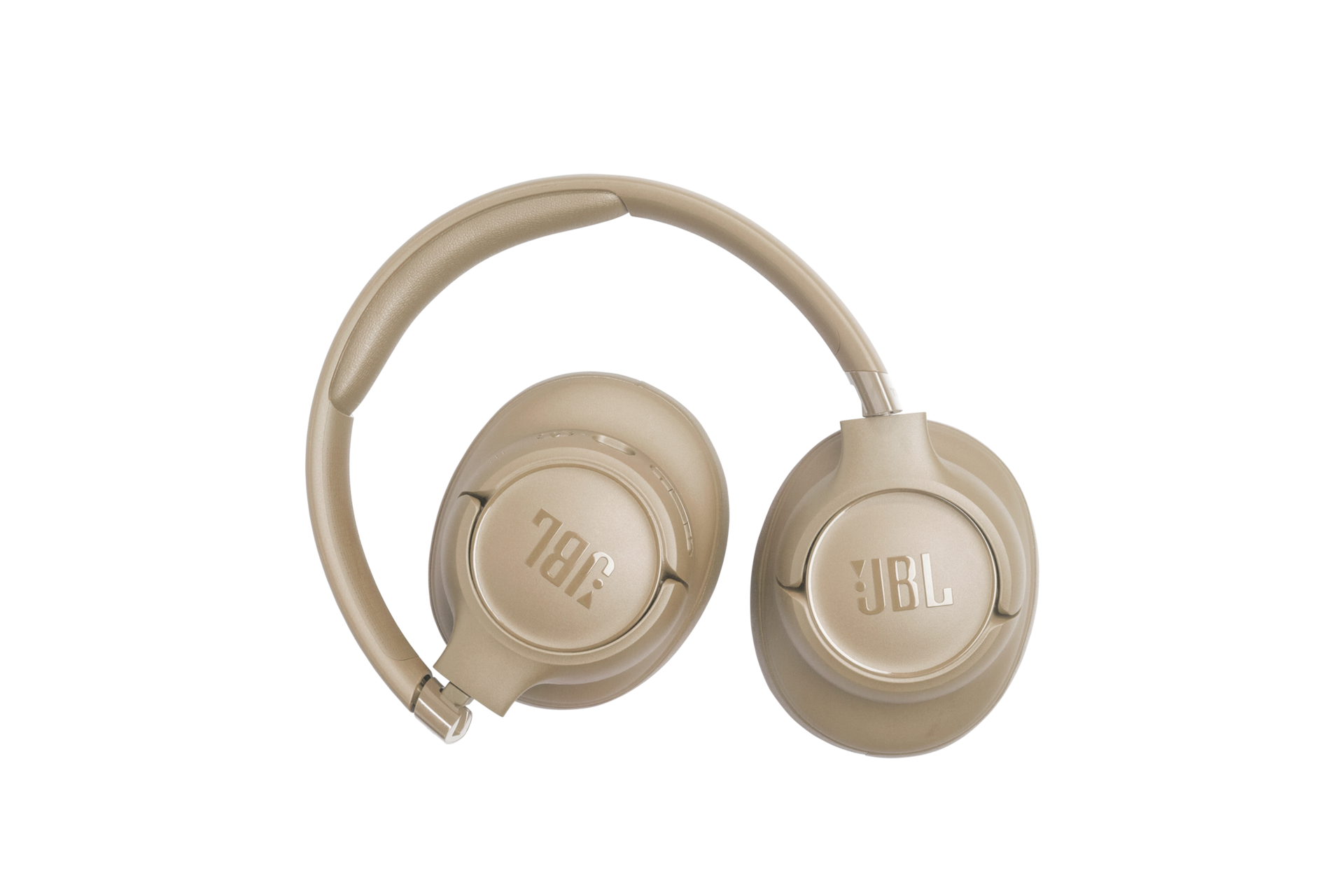JBL TUNE 730BT 무선 오버이어 헤드폰 베이지 이어컵이 접힌 모습 2