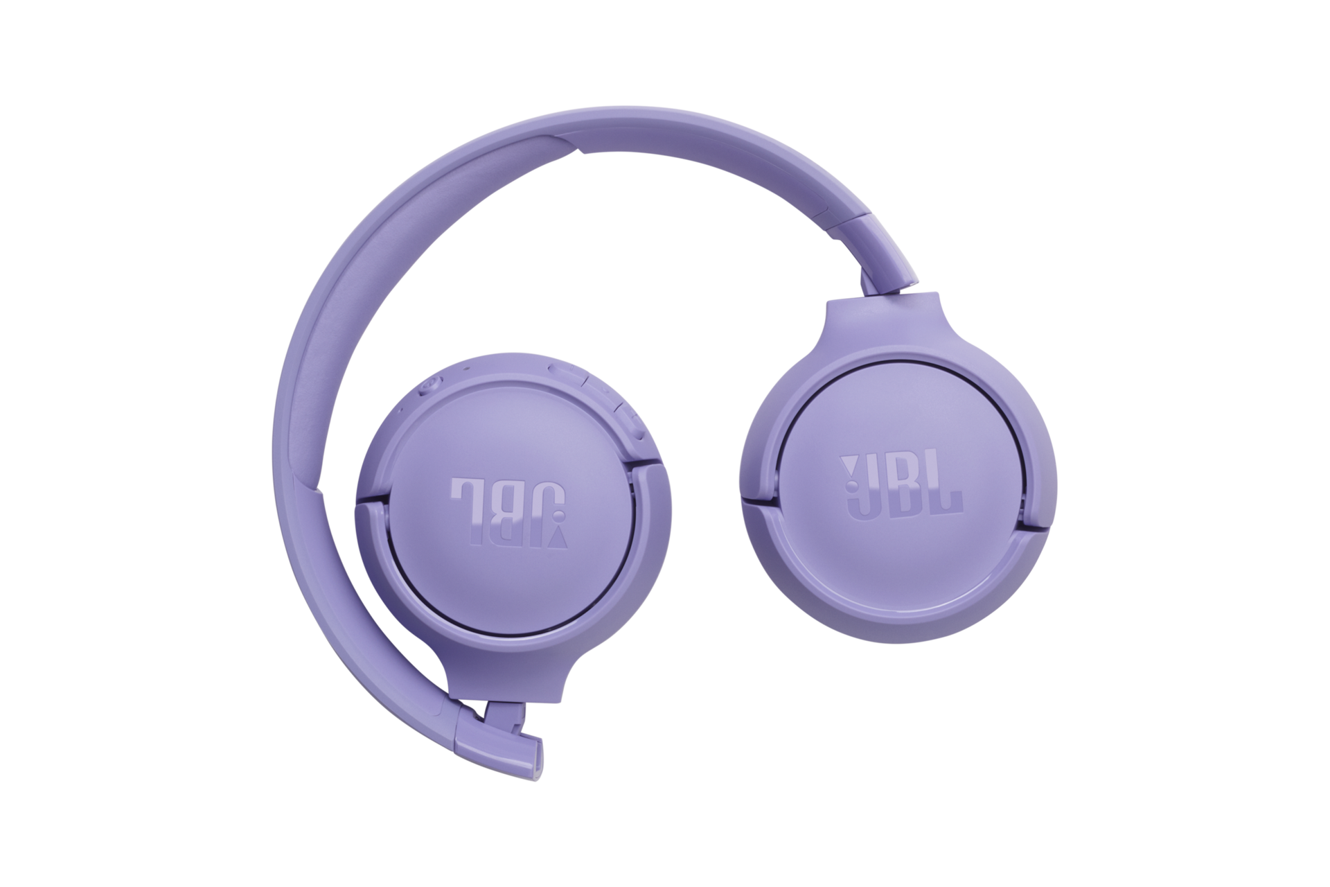 JBL TUNE 520BT 무선 온이어 헤드폰 퍼플 이어컵이 안쪽으로 접힌 모습 2