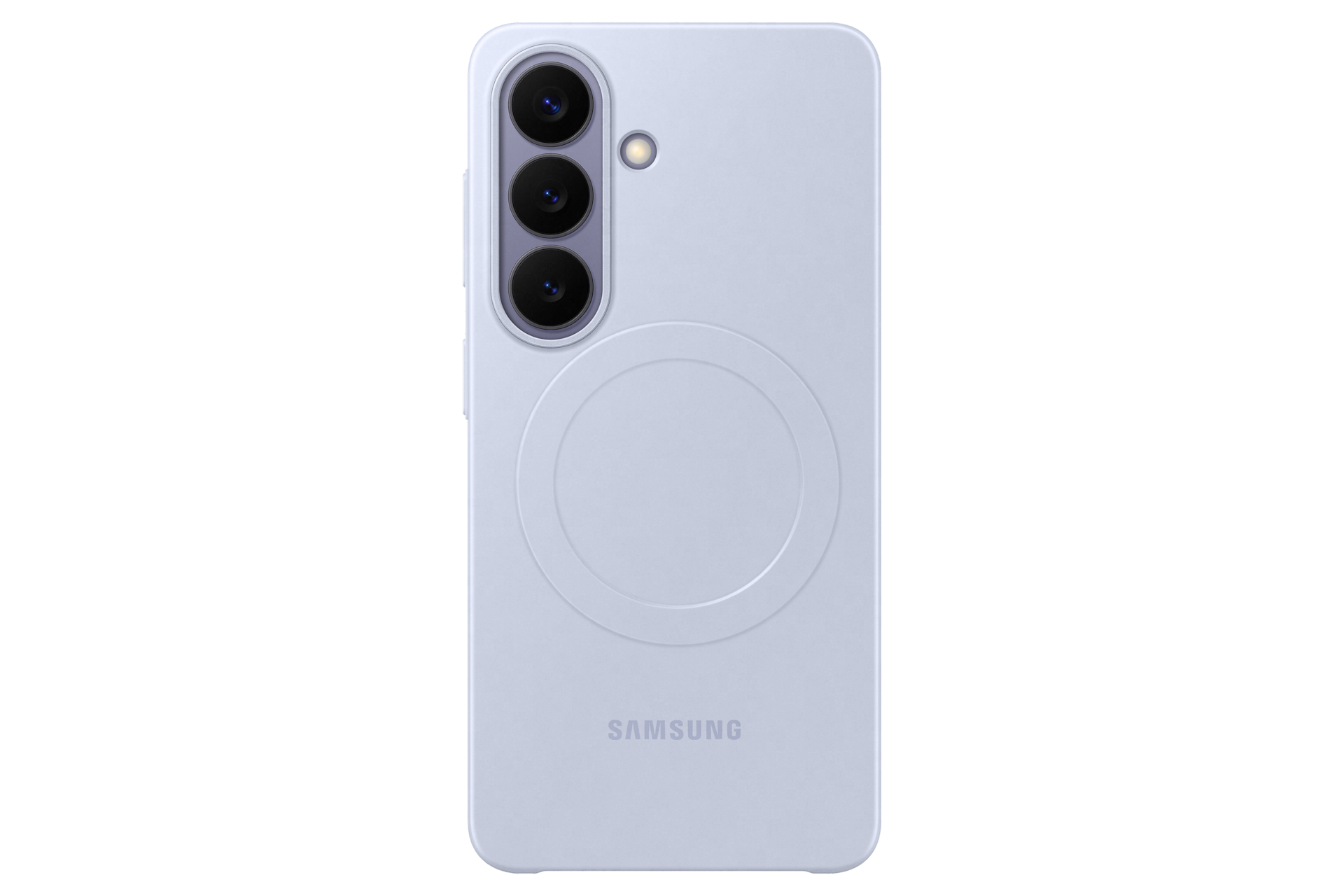 갤럭시 S26 슬림 마그넷 케이스 (라이트 바이올렛) 기기가 장착된 후면 이미지