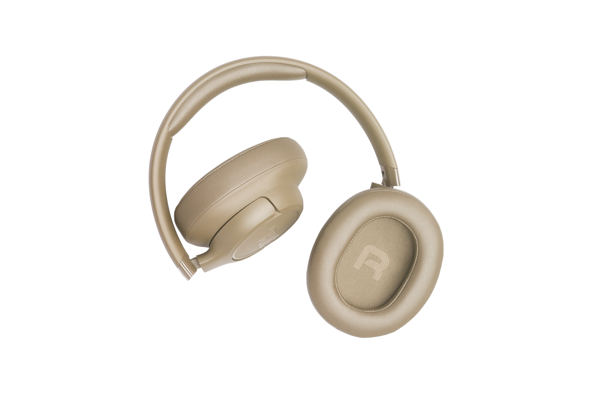 JBL TUNE 730BT 무선 오버이어 헤드폰 베이지 이어컵이 접힌 모습 3