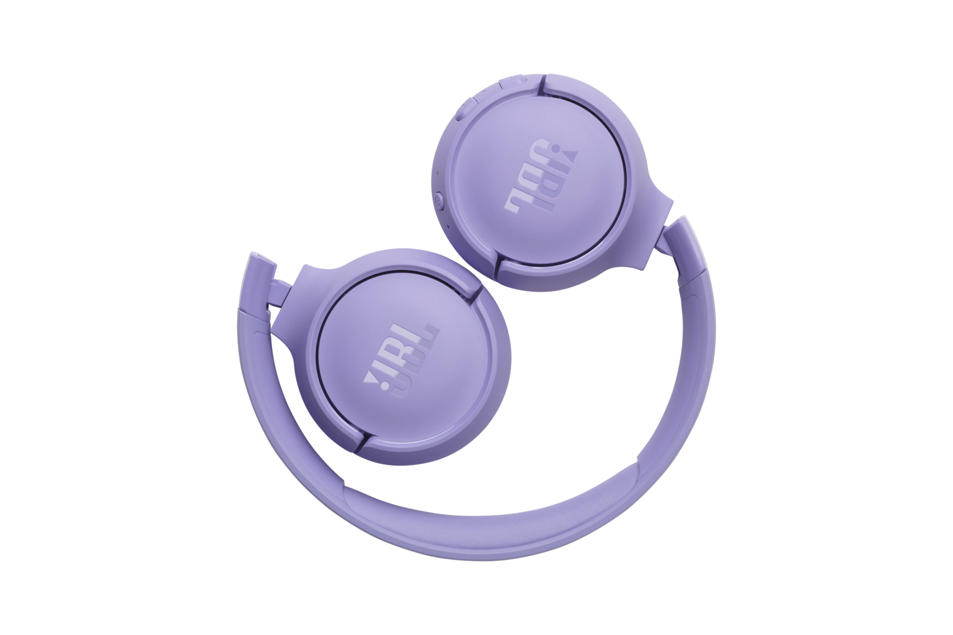 JBL TUNE 520BT 무선 온이어 헤드폰 퍼플 이어컵이 안쪽으로 접힌 모습 4