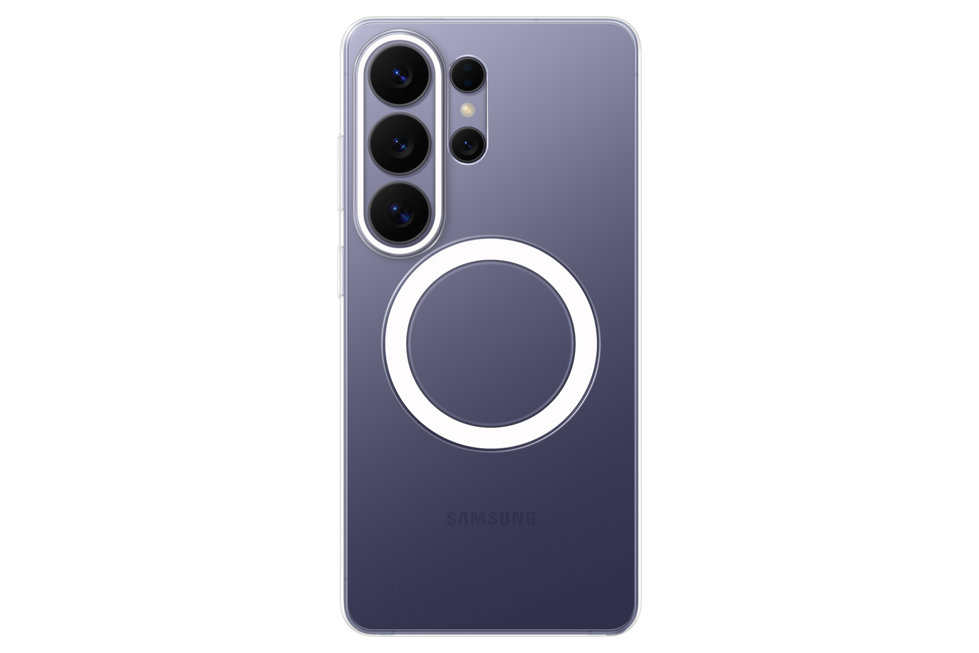 갤럭시 S26 울트라 클리어 마그넷 케이스 (투명) 기기가 장착된 후면 이미지