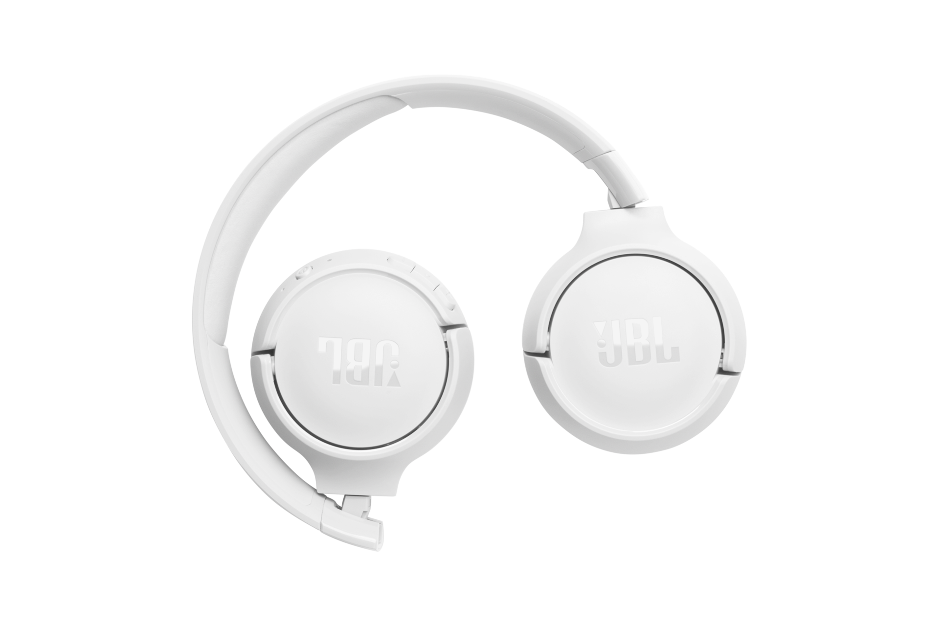 JBL TUNE 520BT 무선 온이어 헤드폰 화이트 이어컵이 안쪽으로 접힌 모습 2