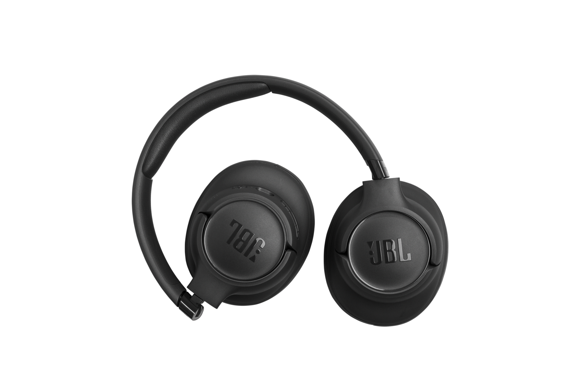 JBL TUNE 730BT 무선 오버이어 헤드폰 블랙 이어컵이 접힌 모습 2