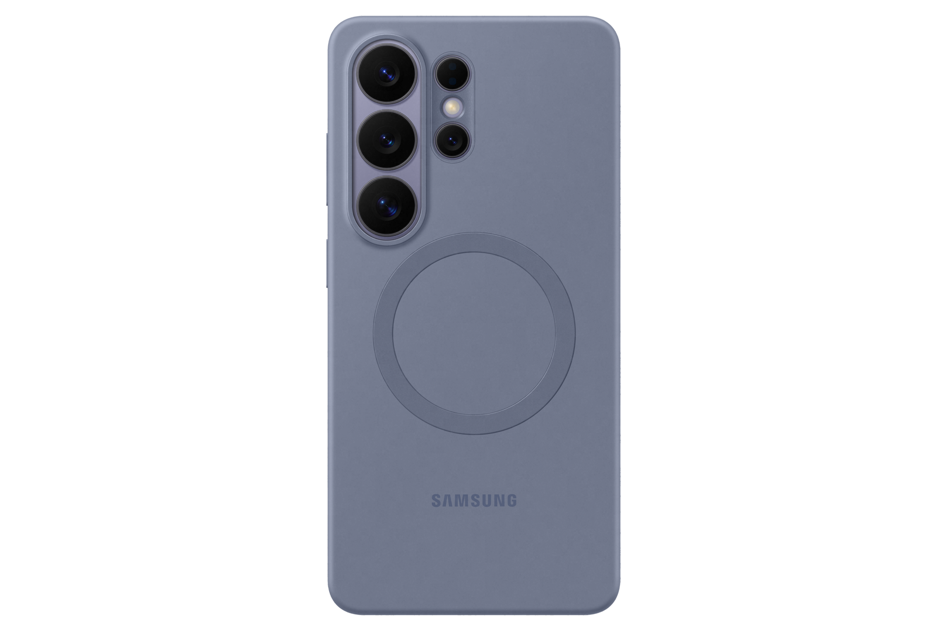 갤럭시 S26 울트라 실리콘 마그넷 케이스 (블루 바이올렛) 기기가 장착된 후면 이미지