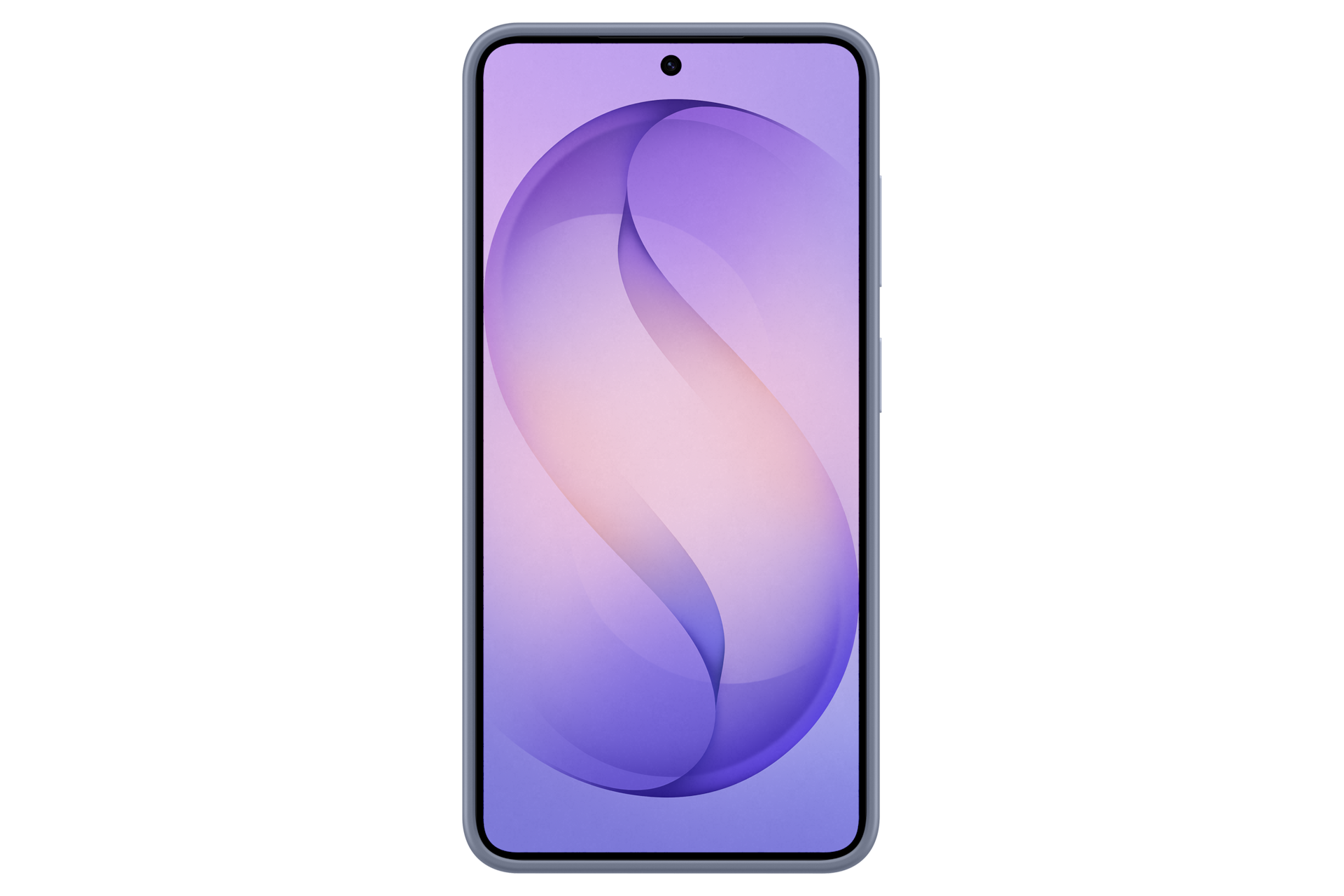 갤럭시 S26 실리콘 마그넷 케이스 (블루 바이올렛) 기기가 장착된 정면 이미지