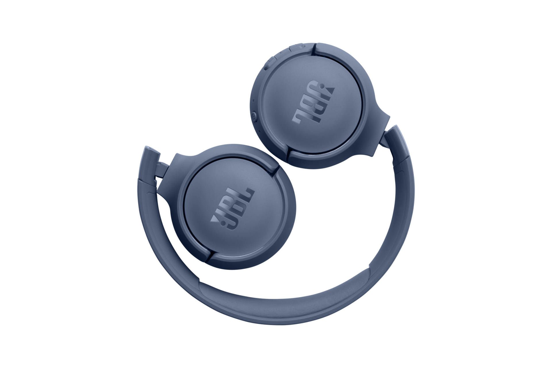 JBL TUNE 520BT 무선 온이어 헤드폰 블루 이어컵이 안쪽으로 접힌 모습 4