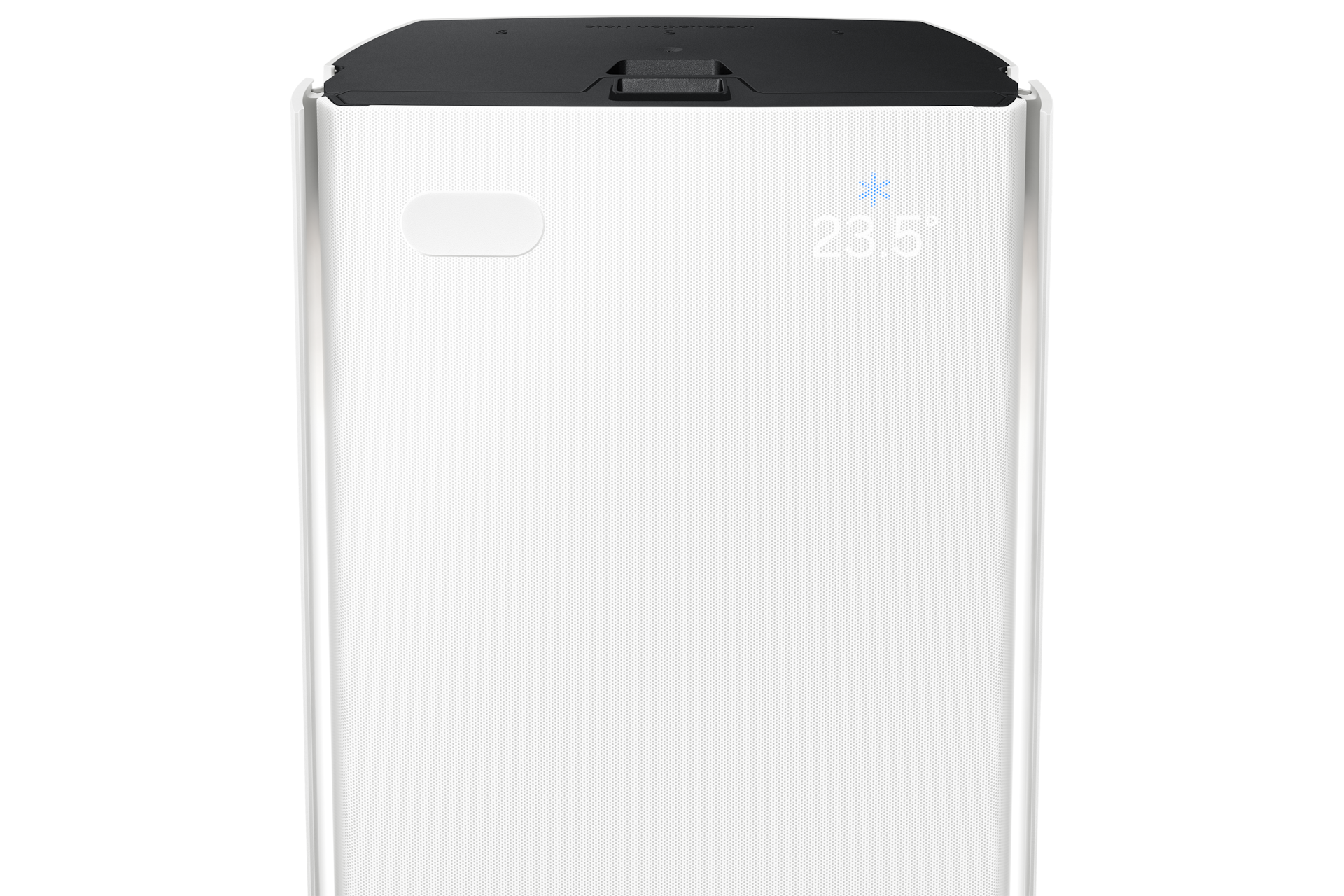 Bespoke AI 무풍콤보 갤러리 프로 청정 62.6㎡ (선매립) 전원이 켜져 있는 스탠드 에어컨 상단 부 확대 컷