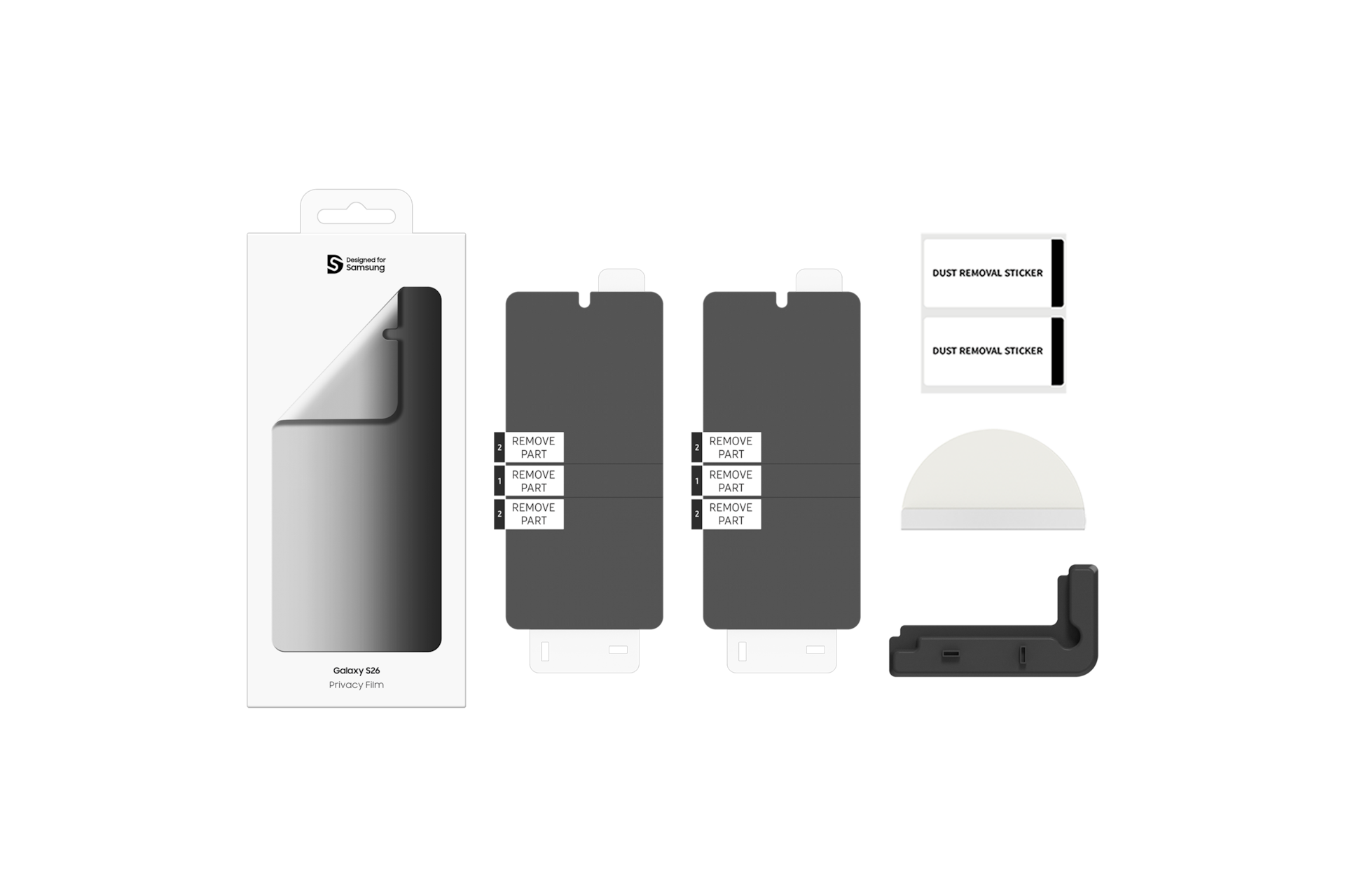 갤럭시 S26 사생활 보호 필름 (블랙) 구성품 이미지