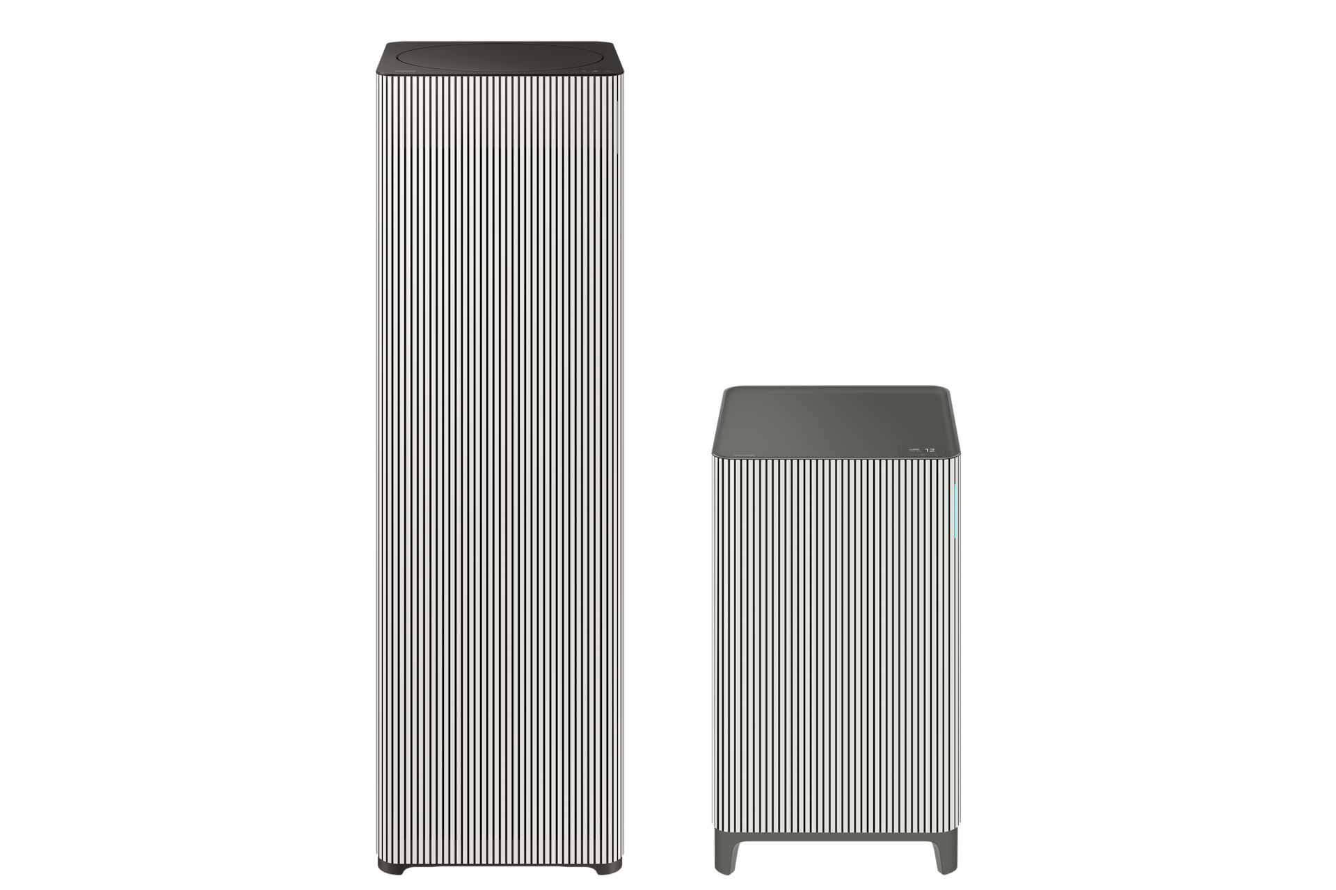 Infinite AI 공기청정기 (100㎡+33㎡, 리유저블 필터) 더블 패키지 에센셜 베이지 100m² 정면 이미지와 33m² 정면 이미지