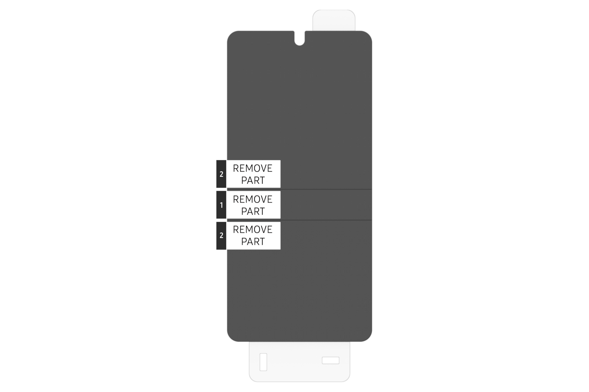 갤럭시 S26 사생활 보호 필름 (블랙) 보호 필름이 부착되어 있는 필름 정면 이미지
