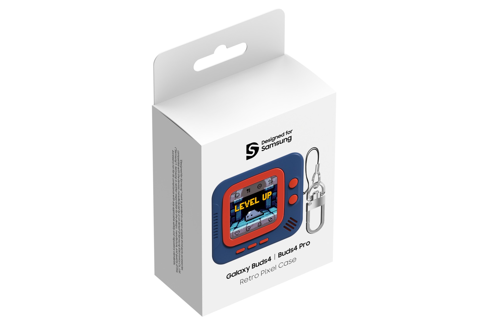 갤럭시 버즈4｜버즈4 프로 케이스 (레트로 픽셀 레벨업) (네이비) 패키지 이미지