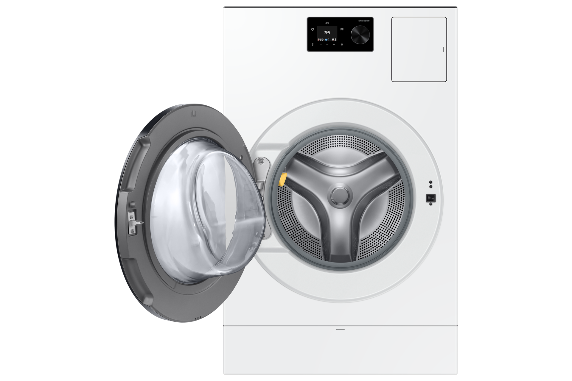 Bespoke AI 콤보 25/18kg (71.1mm LCD) 화이트 정면 도어열림