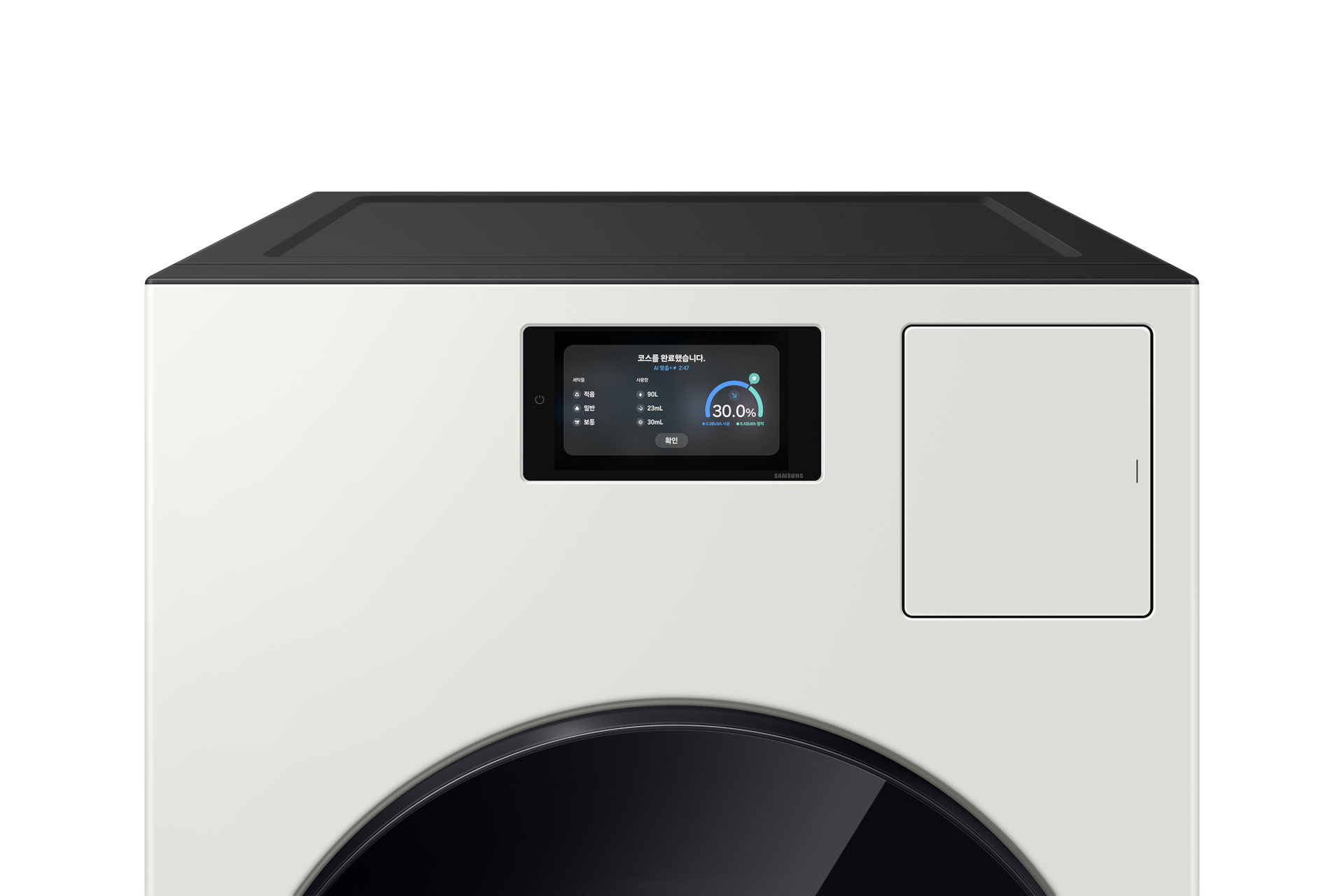 Bespoke AI 콤보 25/20kg (177.8mm LCD) 그레이지 상단 확대