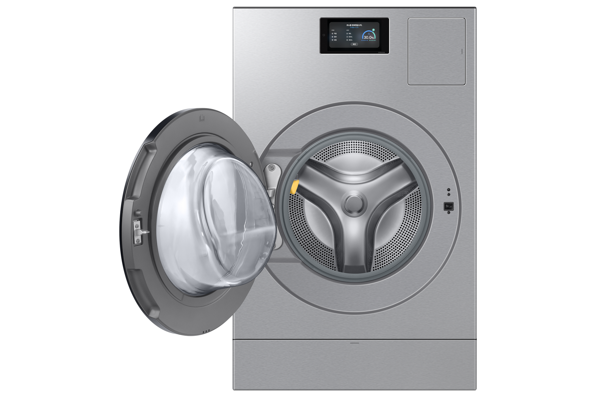 Bespoke AI 콤보 25/20kg (177.8mm LCD) 실스틸 정면 도어열림