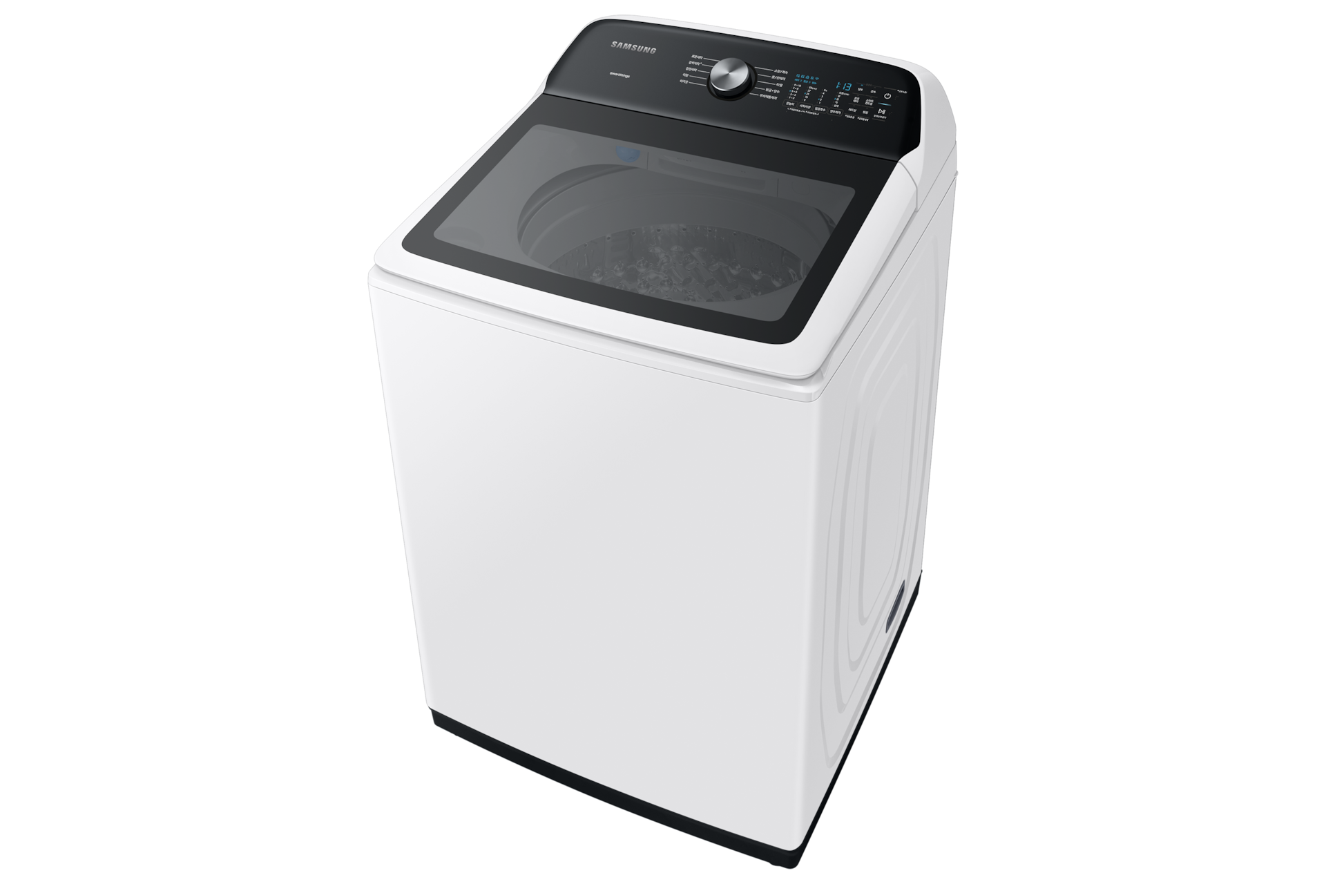 통버블 세탁기 23kg 화이트 탑뷰 우측 15도