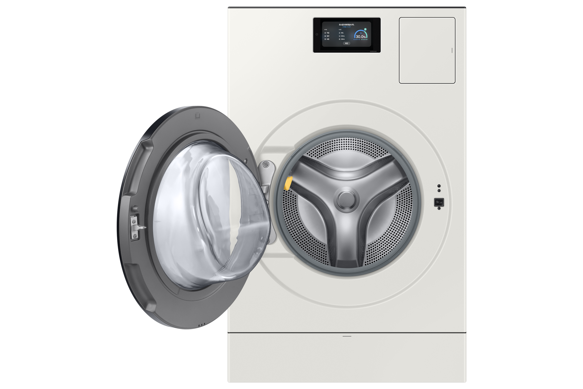 Bespoke AI 콤보 25/20kg (177.8mm LCD) 그레이지 정면 도어열림