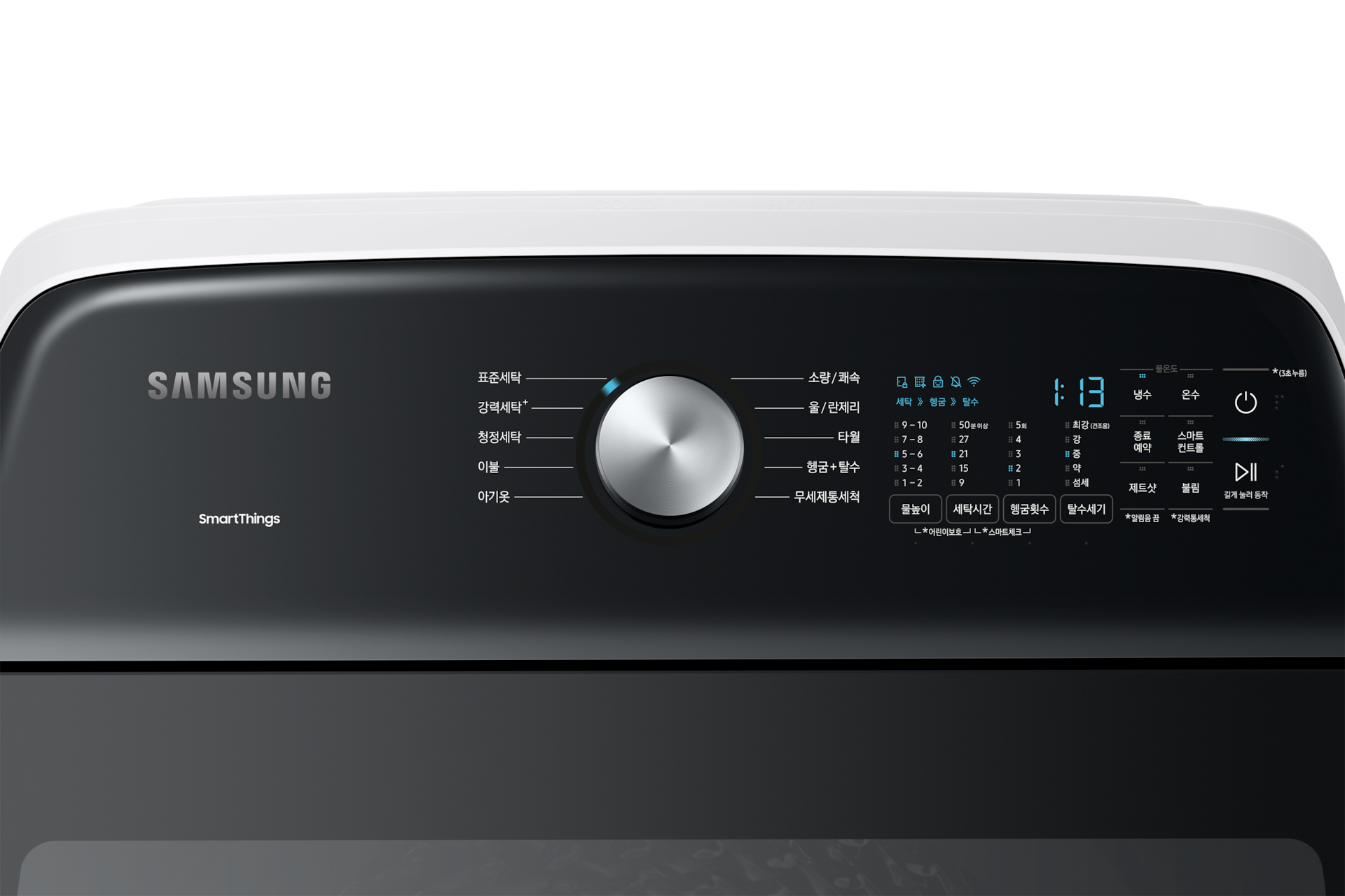 통버블 세탁기 23kg 화이트 조작부확대