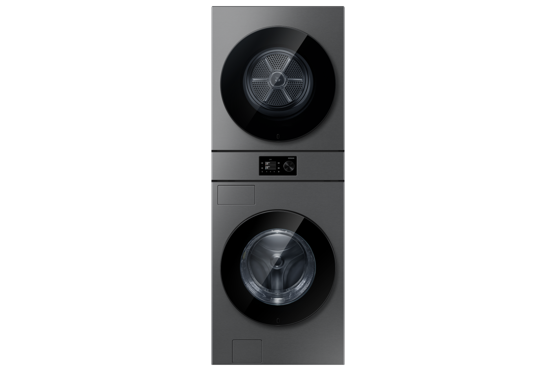 Bespoke AI 원바디 24/22kg (71.1mm LCD) 다크스틸 정면