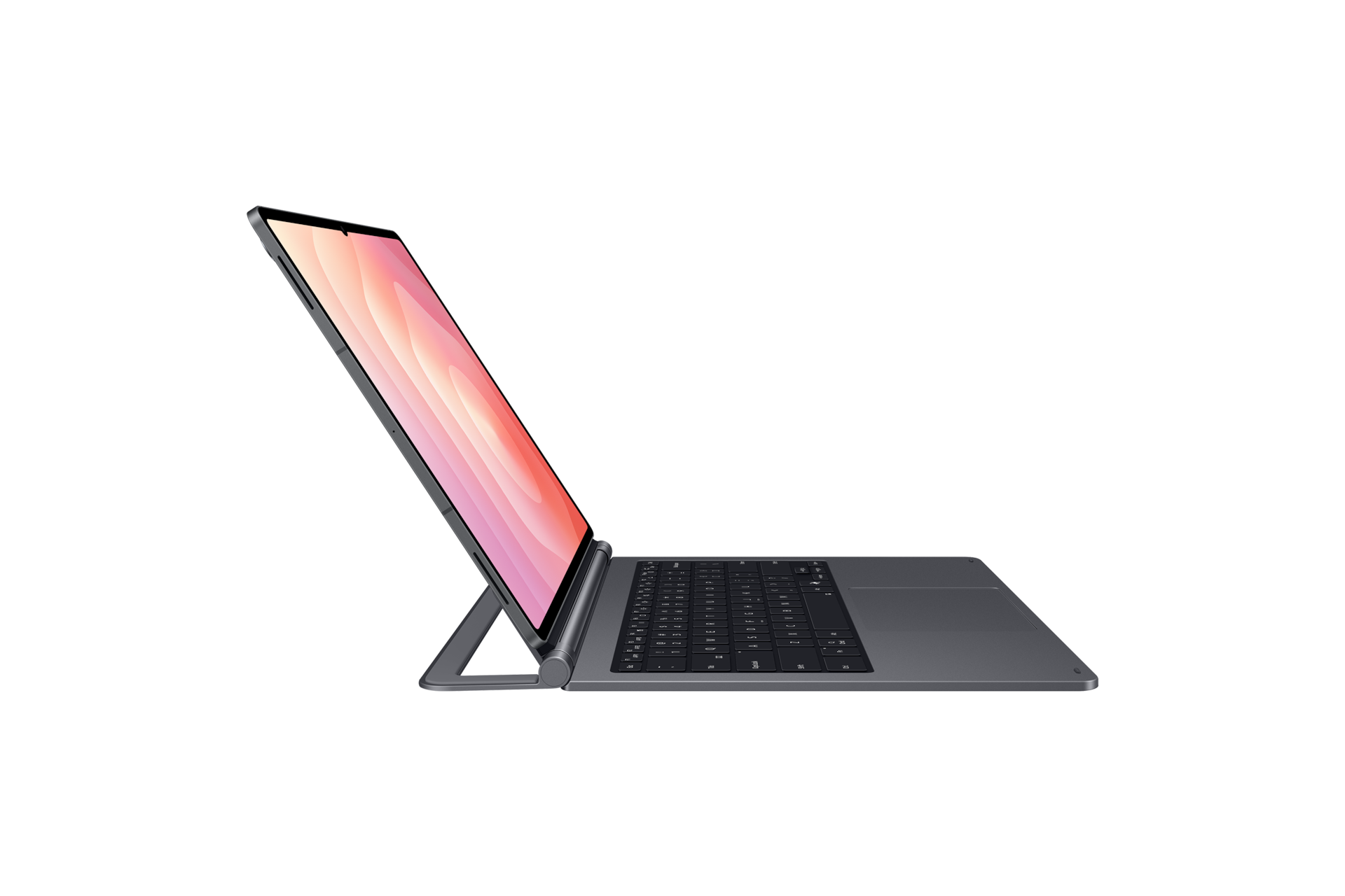 갤럭시 탭 S11 울트라 프로 키보드 (그레이) 갤럭시 탭 S11 울트라가 장착된 우측면 이미지