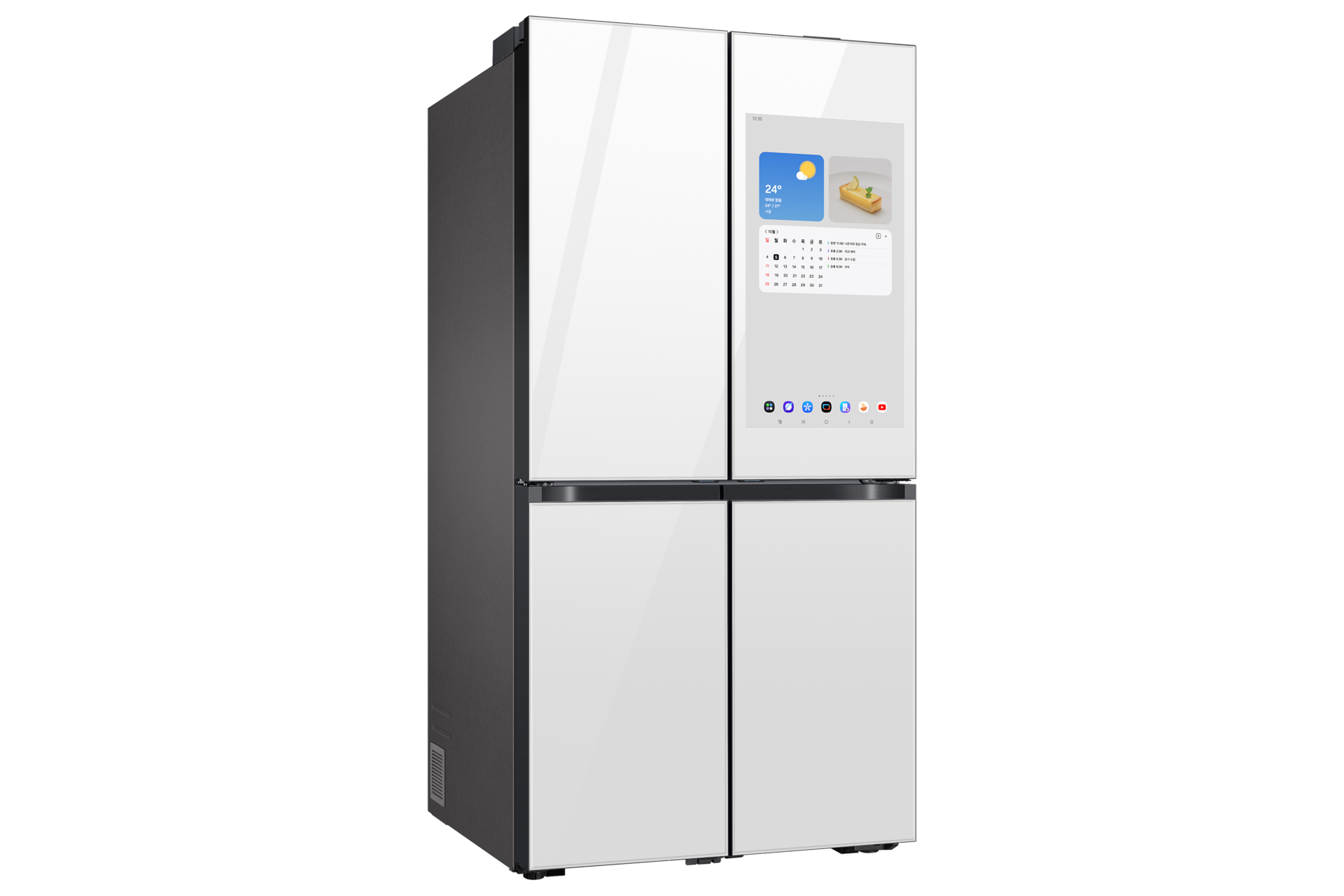 Bespoke AI 패밀리허브 4도어 864L (81.2cm, AI 푸드매니저) 클린 화이트 좌측면