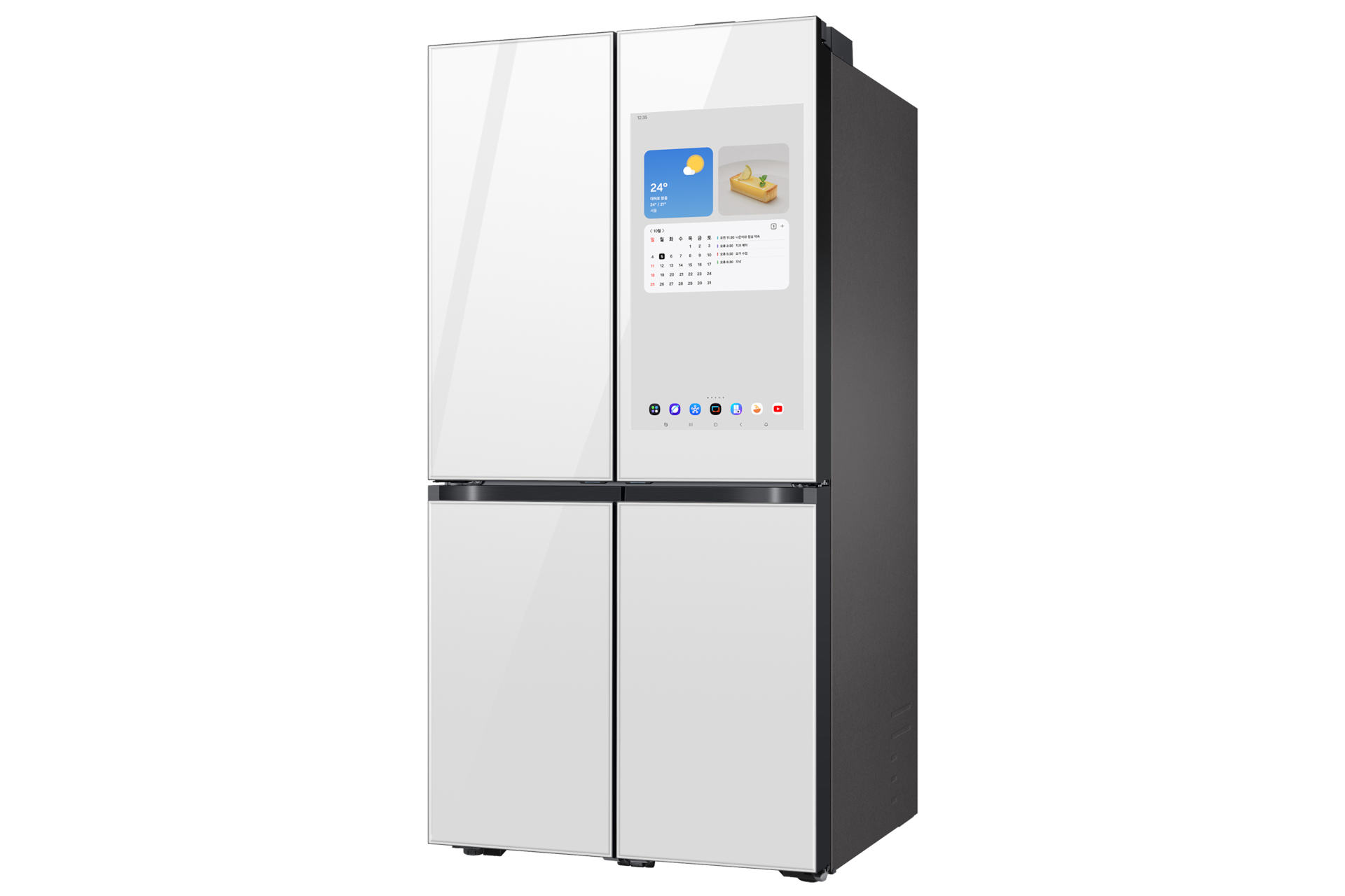 Bespoke AI 패밀리허브 4도어 864L (81.2cm, AI 푸드매니저) 클린 화이트 우측면
