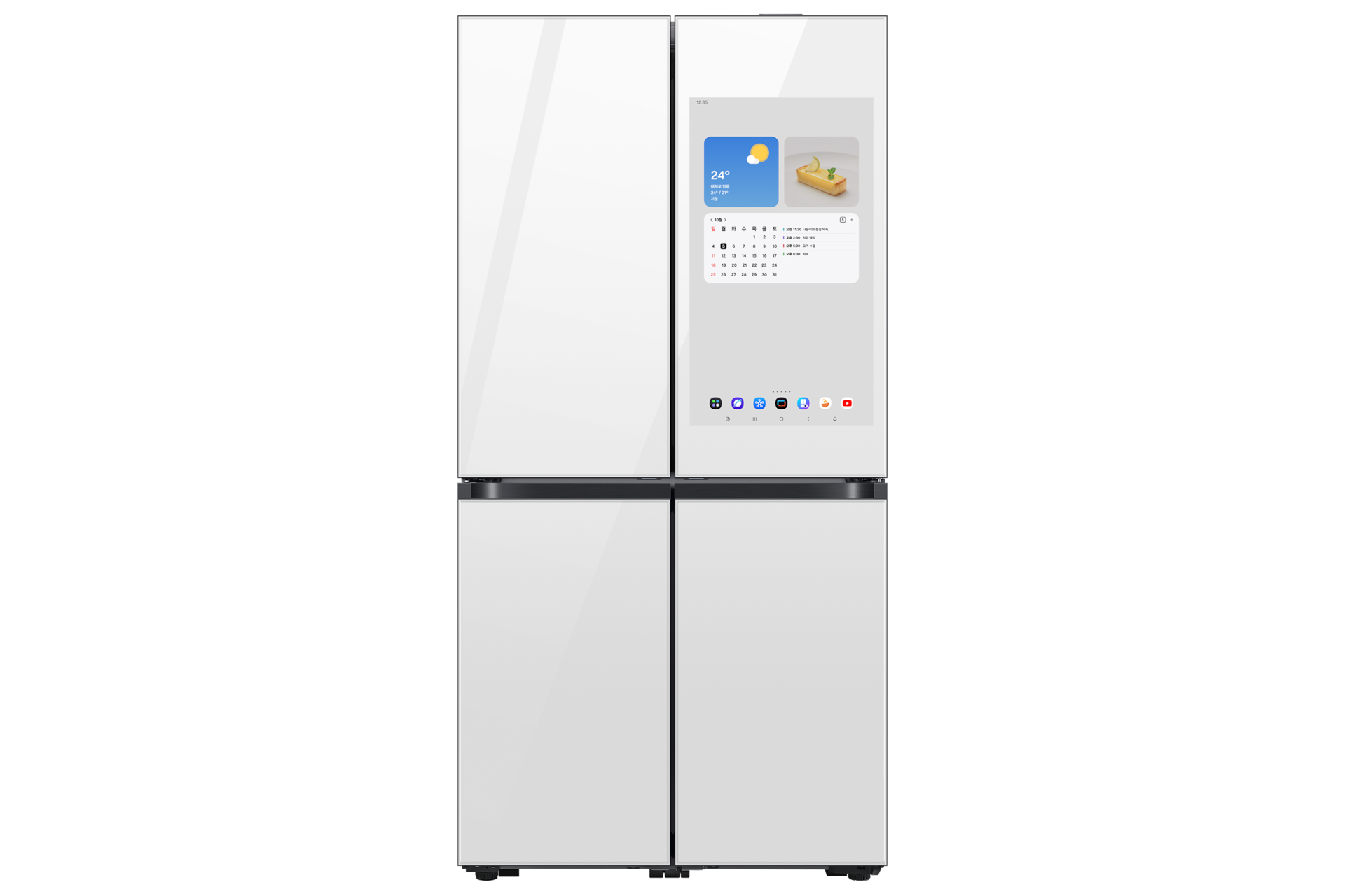 Bespoke AI 패밀리허브 4도어 864L (81.2cm, AI 푸드매니저) 클린 화이트 정면