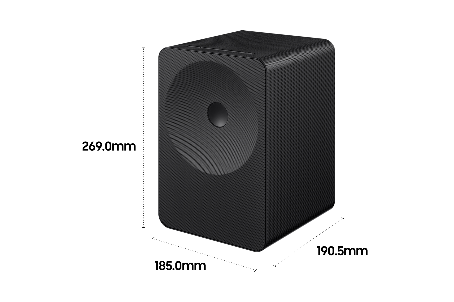 뮤직 스튜디오 7 LS70H 상세사이즈가 기재된 디멘션 컷