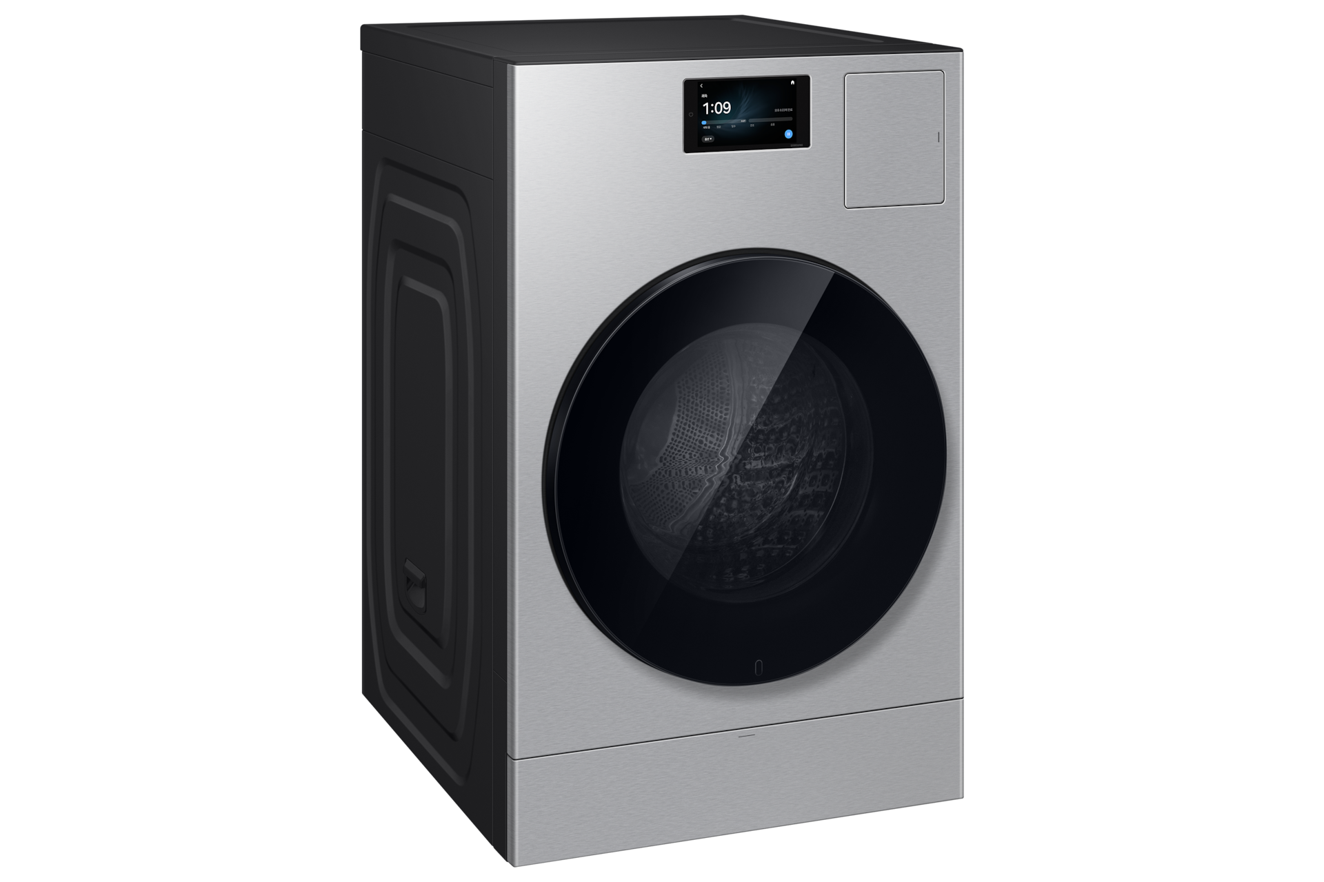 Bespoke AI 콤보 25/20kg (177.8mm LCD)+수납함 실버스틸 콤보 좌측 30도