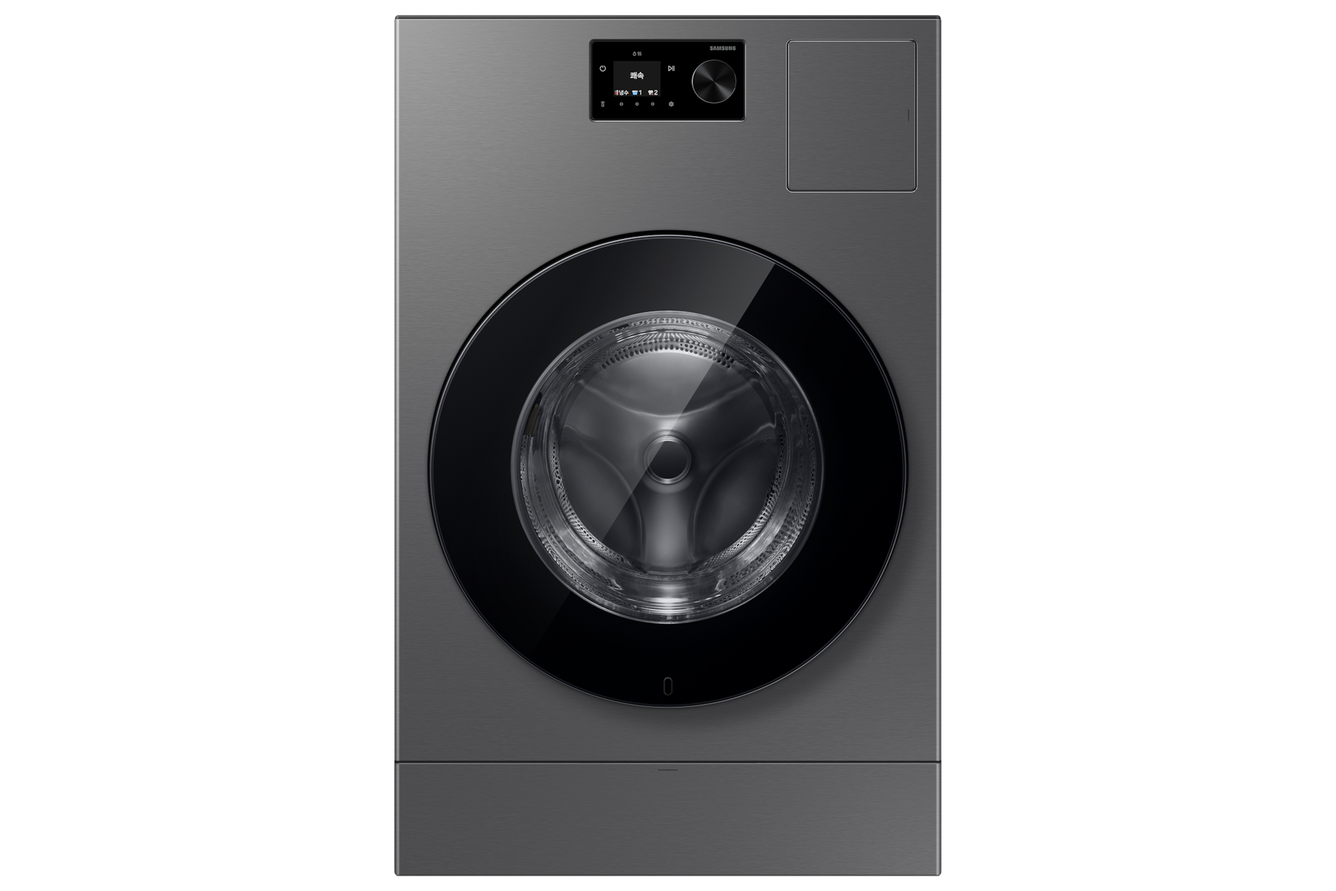 Bespoke AI 콤보 25/18kg (71.1mm LCD)+수납함 다크스틸 콤보 정면