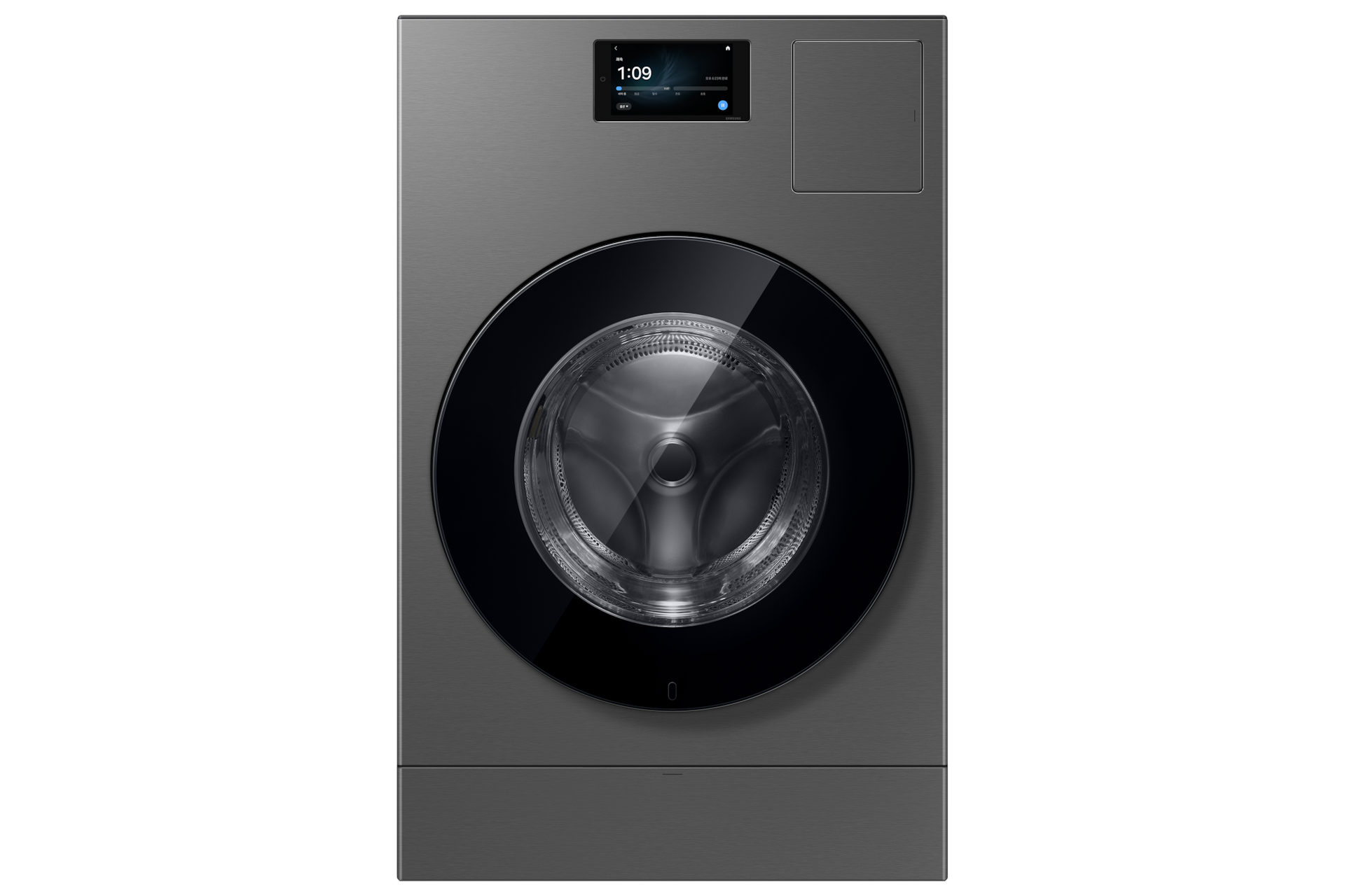 Bespoke AI 콤보 25/20kg (177.8mm LCD)+수납함 다크스틸 콤보 정면