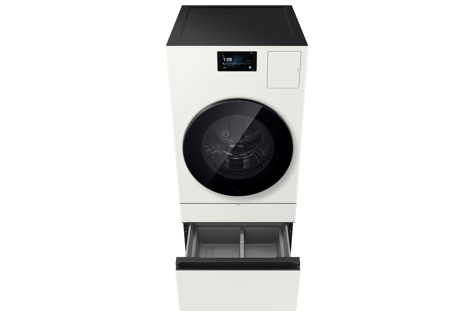 Bespoke AI 콤보 25/20kg (177.8mm LCD)+수납함 그레이지 수납함 열림