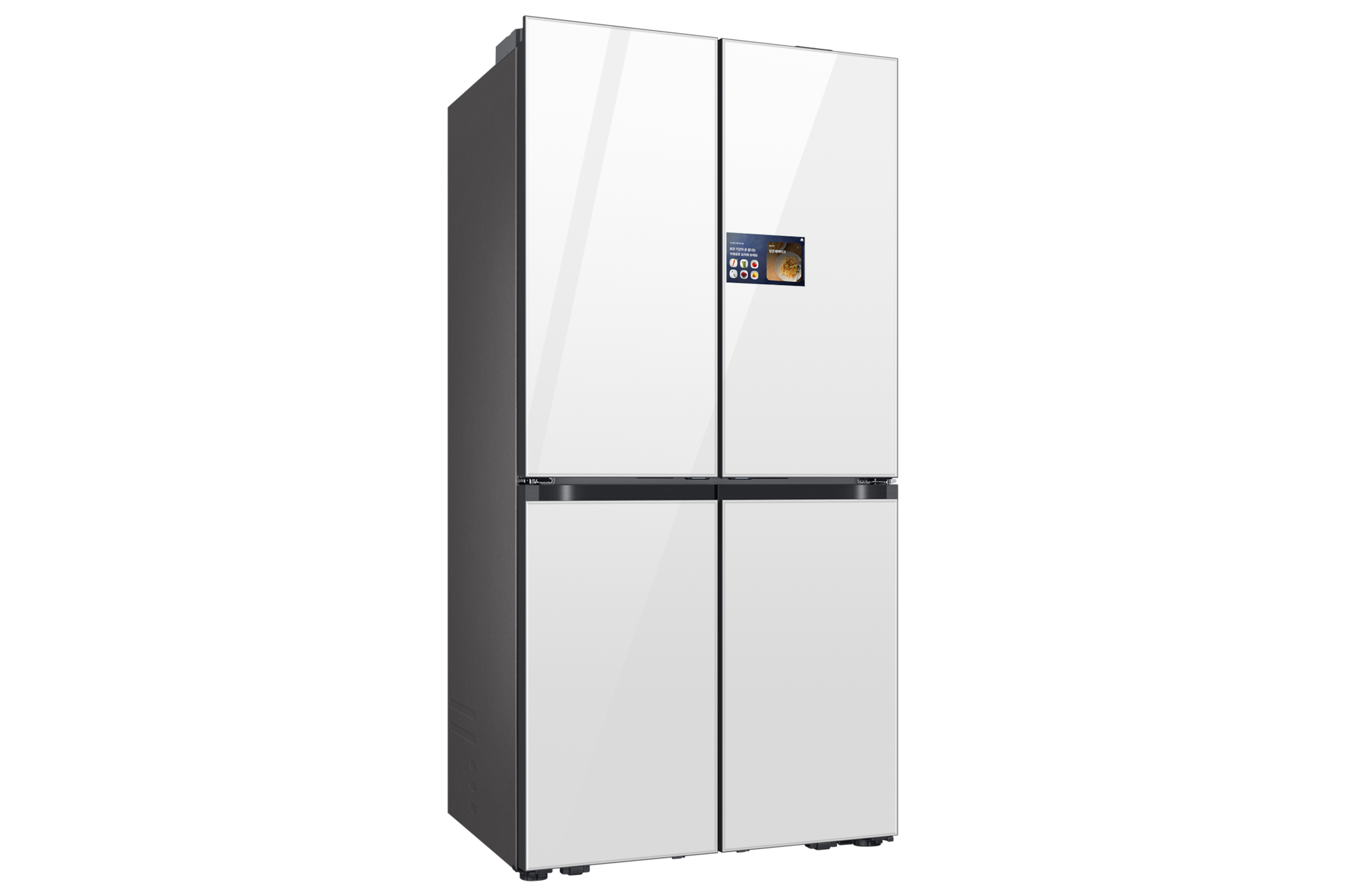 Bespoke AI 패밀리허브 4도어 키친핏 Max 602L (22.5cm, AI 푸드매니저) 클린 화이트 좌측면