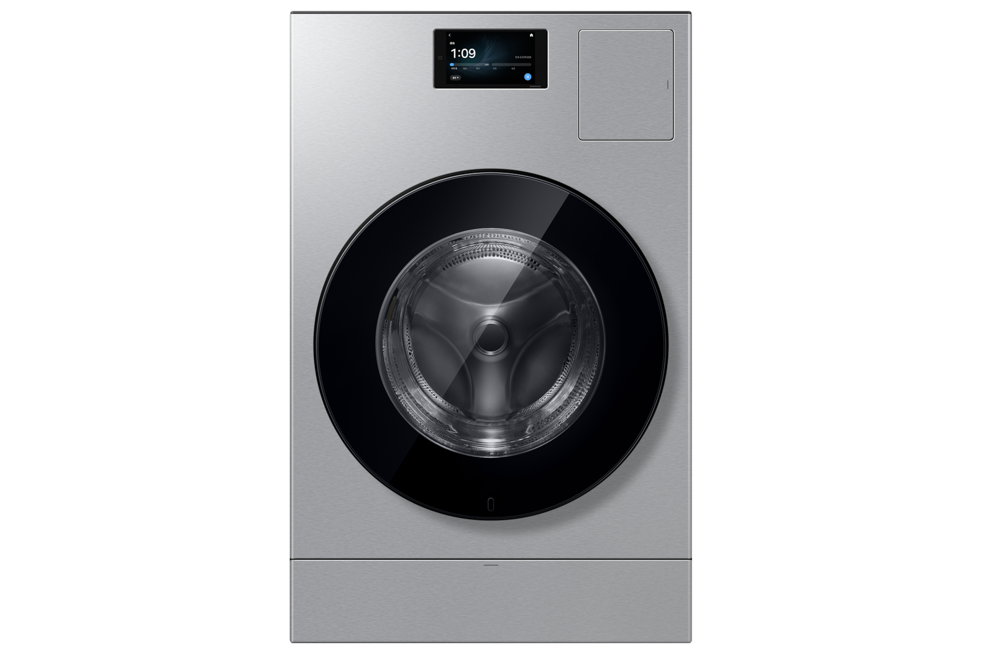 Bespoke AI 콤보 25/20kg (177.8mm LCD)+수납함 실버스틸 콤보 정면