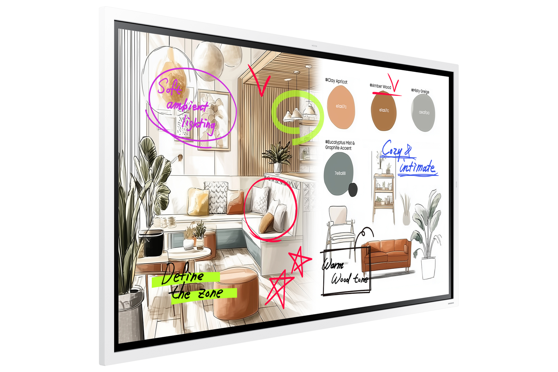 Flip Pro 전자칠판 55인치 정측면 45도