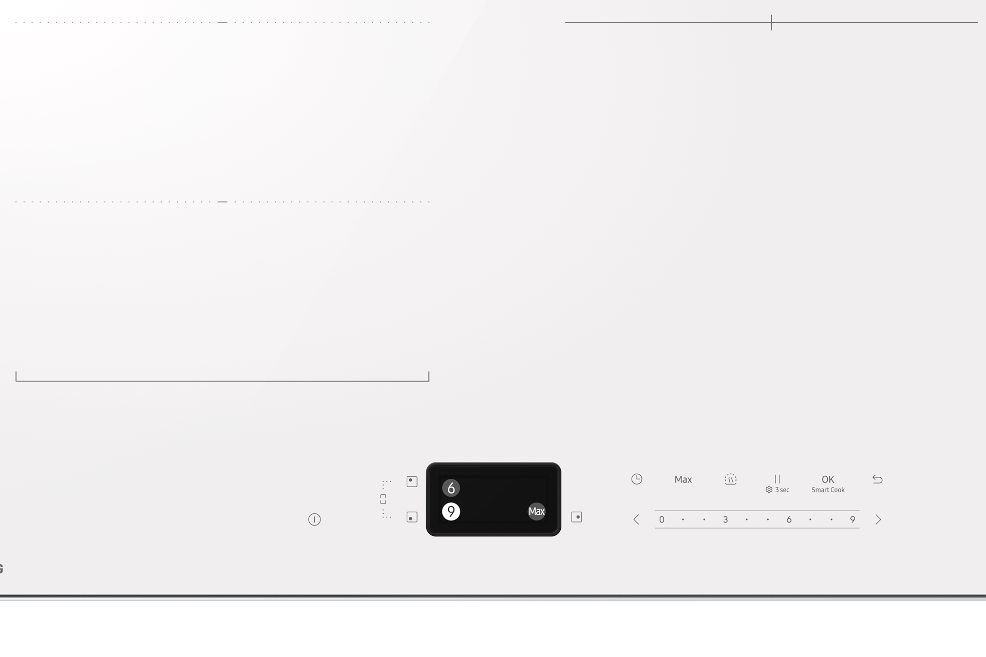 Bespoke AI 인덕션 (플렉스존) 화이트  조작부 확대