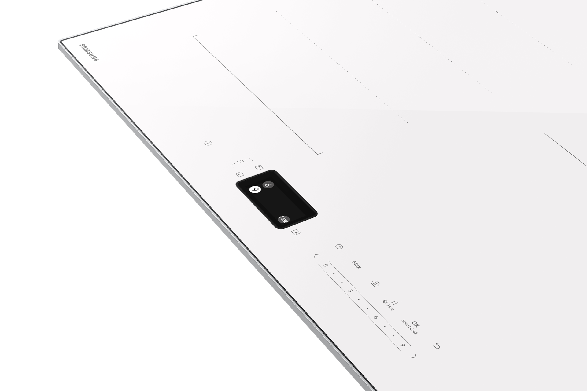 Bespoke AI 인덕션 (플렉스존) 화이트 조작부 오른쪽 측면 확대