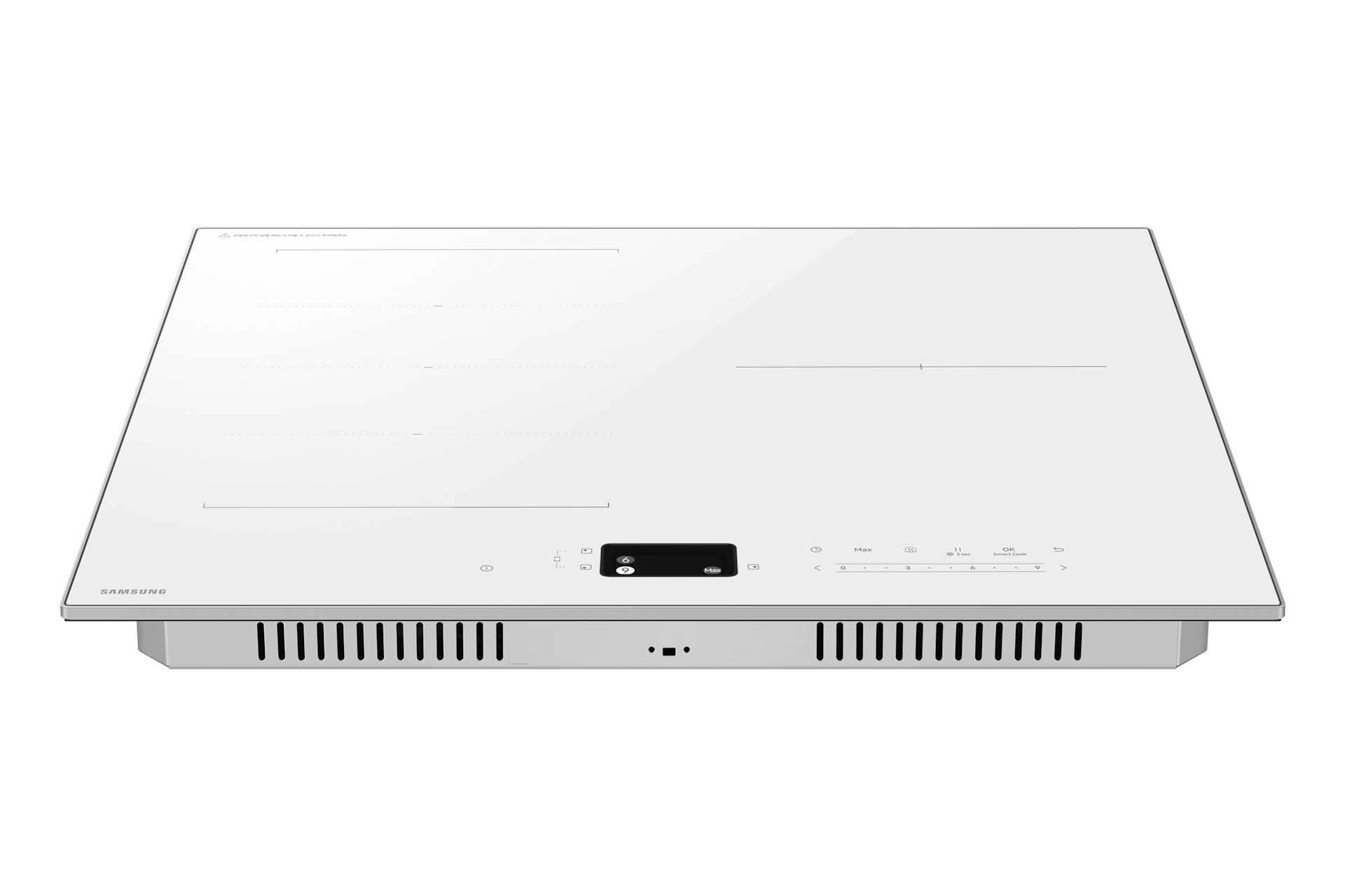 Bespoke AI 인덕션 (플렉스존) 화이트 바닥에 눕힌 정면