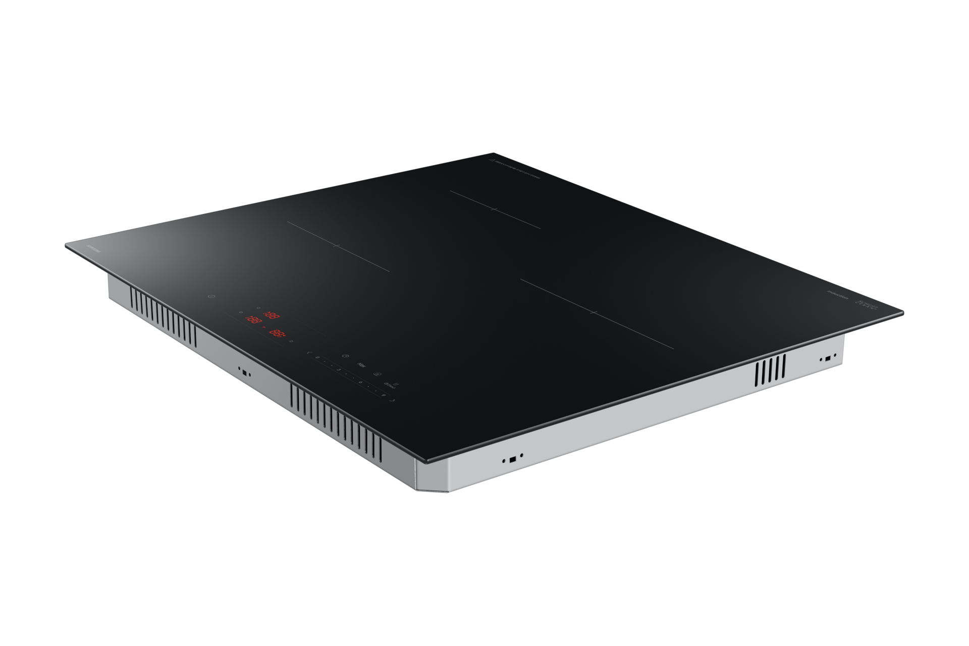 인덕션 블랙 바닥에 눕힌 오른쪽 측면