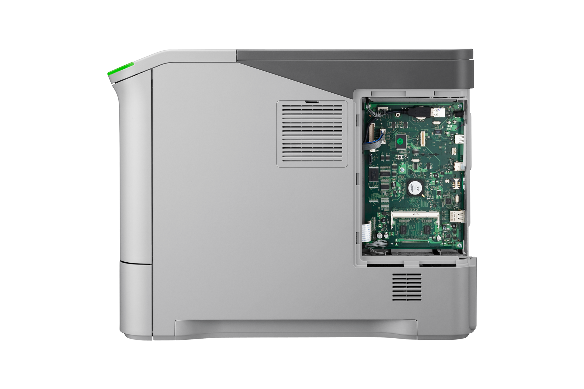 흑백 레이저프린터 52 ppm  (그레이) 우측 패널 덮개가 열린 이미지