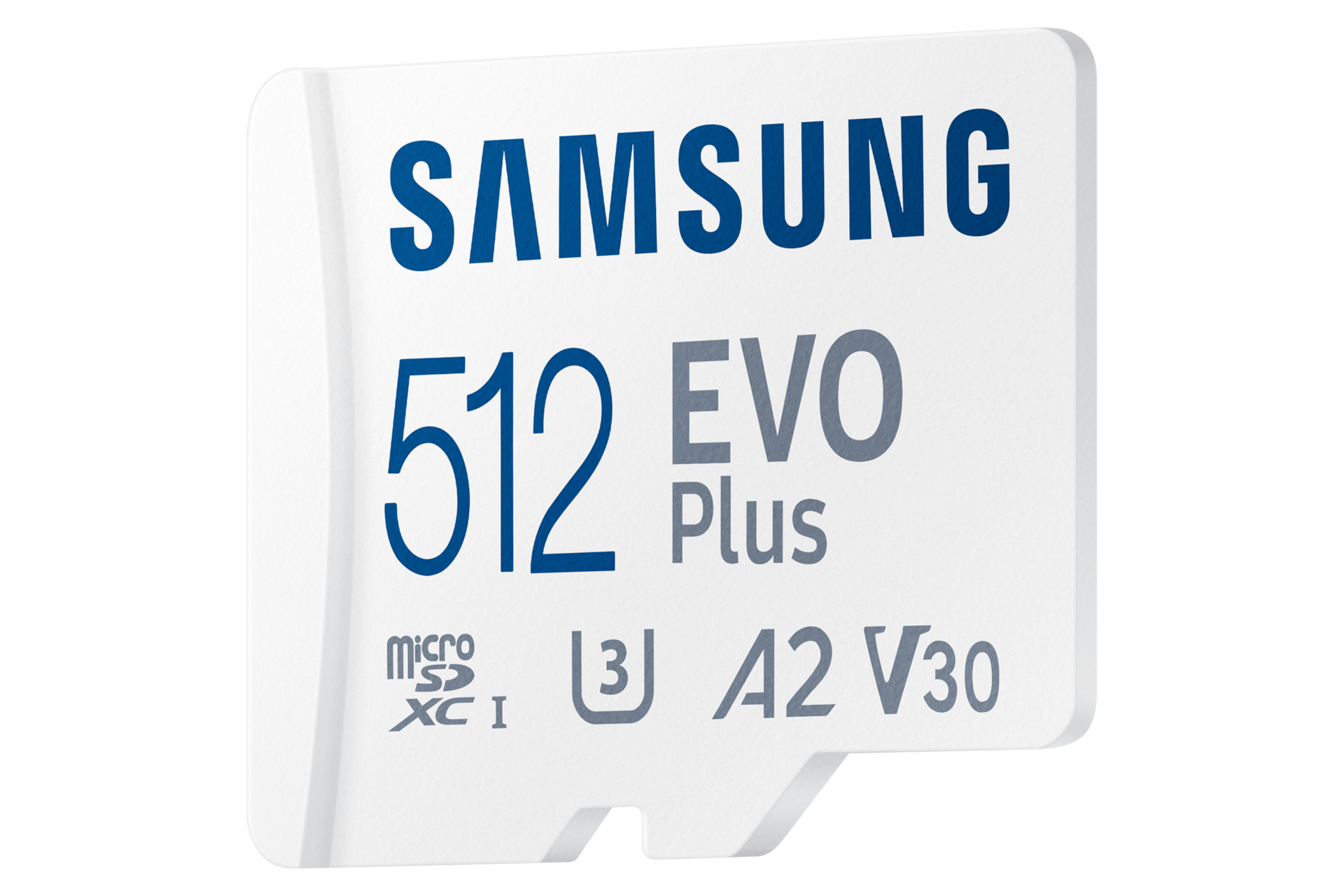 마이크로SD 메모리카드 EVO Plus 512 GB (화이트) 왼쪽으로 30도 기울어진 정면 이미지