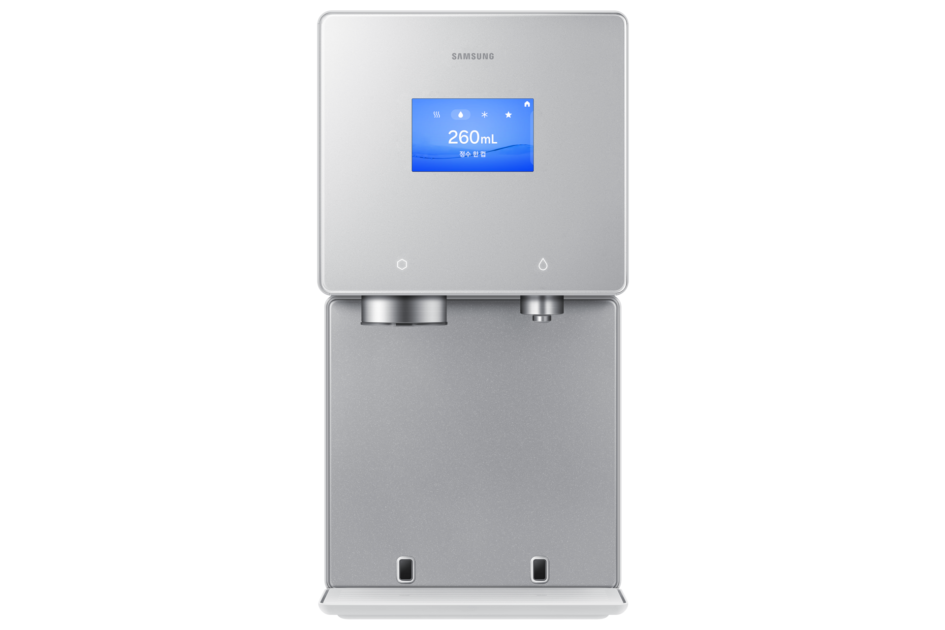 Bespoke AI 얼음정수기 (냉/온/정수) 새틴 그레이지 정면