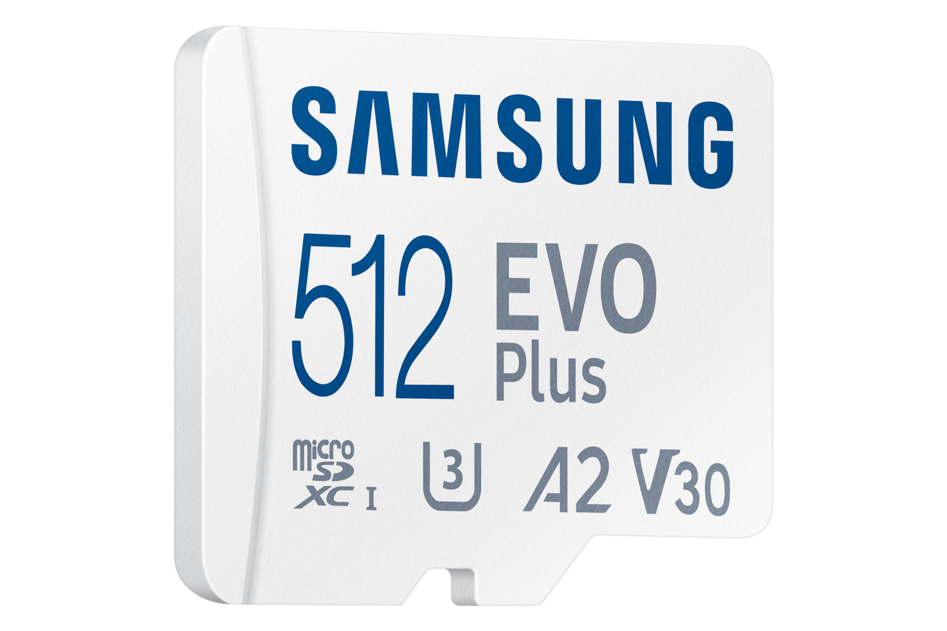 마이크로SD 메모리카드 EVO Plus 512 GB (화이트) 오른쪽으로 30도 기울어진 정면 이미지