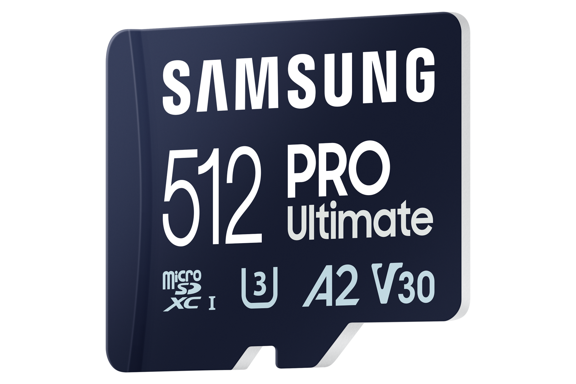 마이크로SD 메모리카드 PRO Ultimate with Card Reader 512 GB (블루) 왼쪽 뒤로 45도 기울어진 이미지