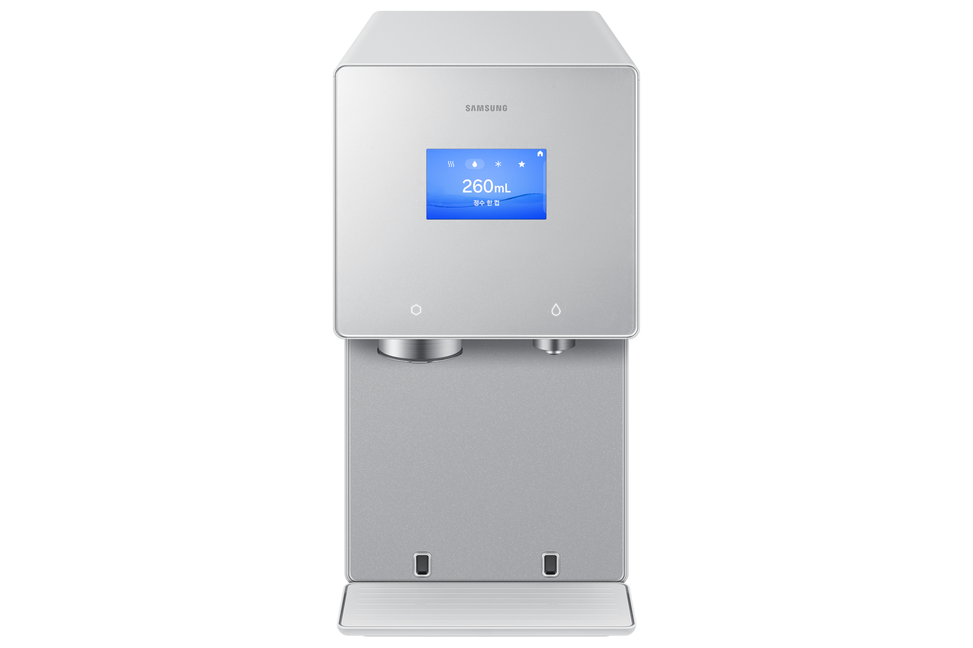 Bespoke AI 얼음정수기 (냉/온/정수) 새틴 그레이지 정면